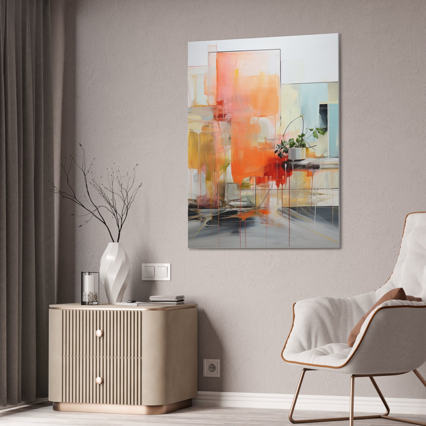 Timeless Elegance: Refined Muted Hues Canvas Print for Sophisticated Living Spaces