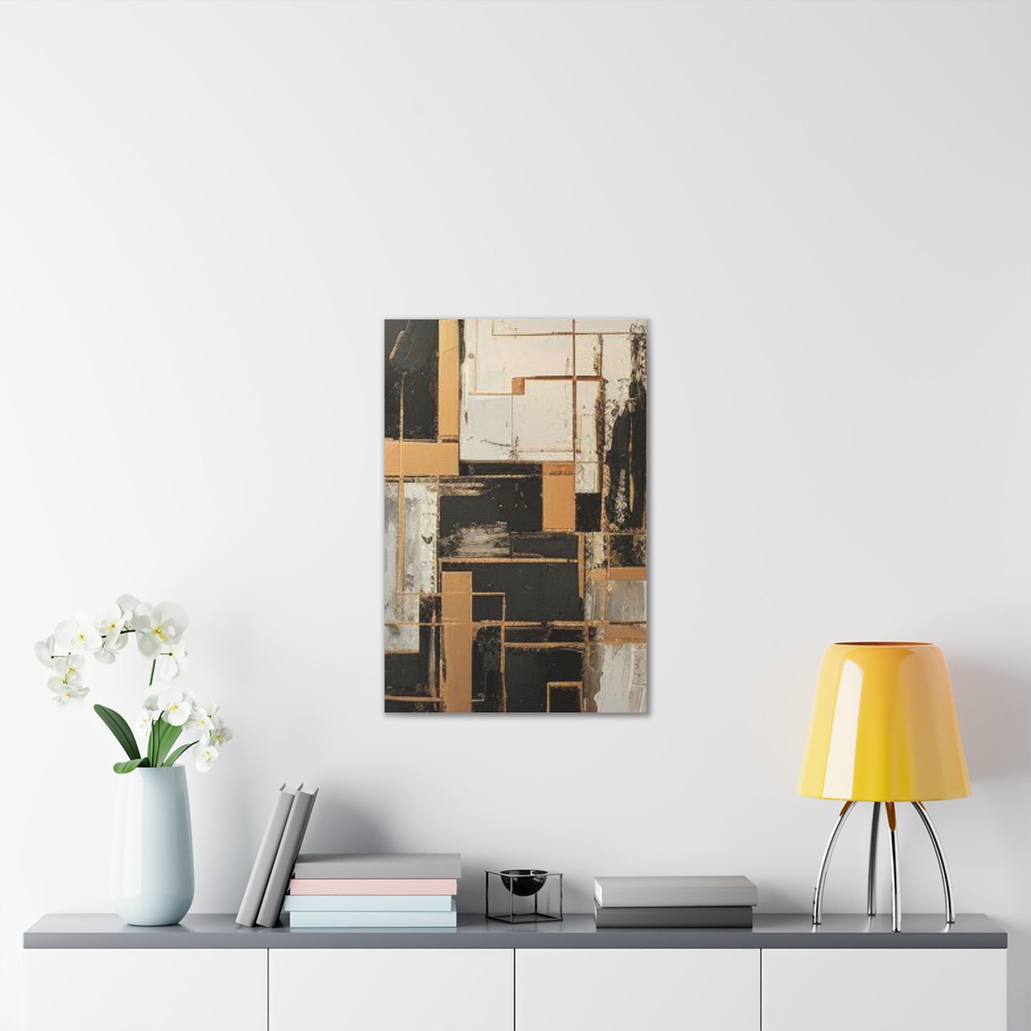 Gold and Black Elegance: A Symphony of Sophistication Canvas Print