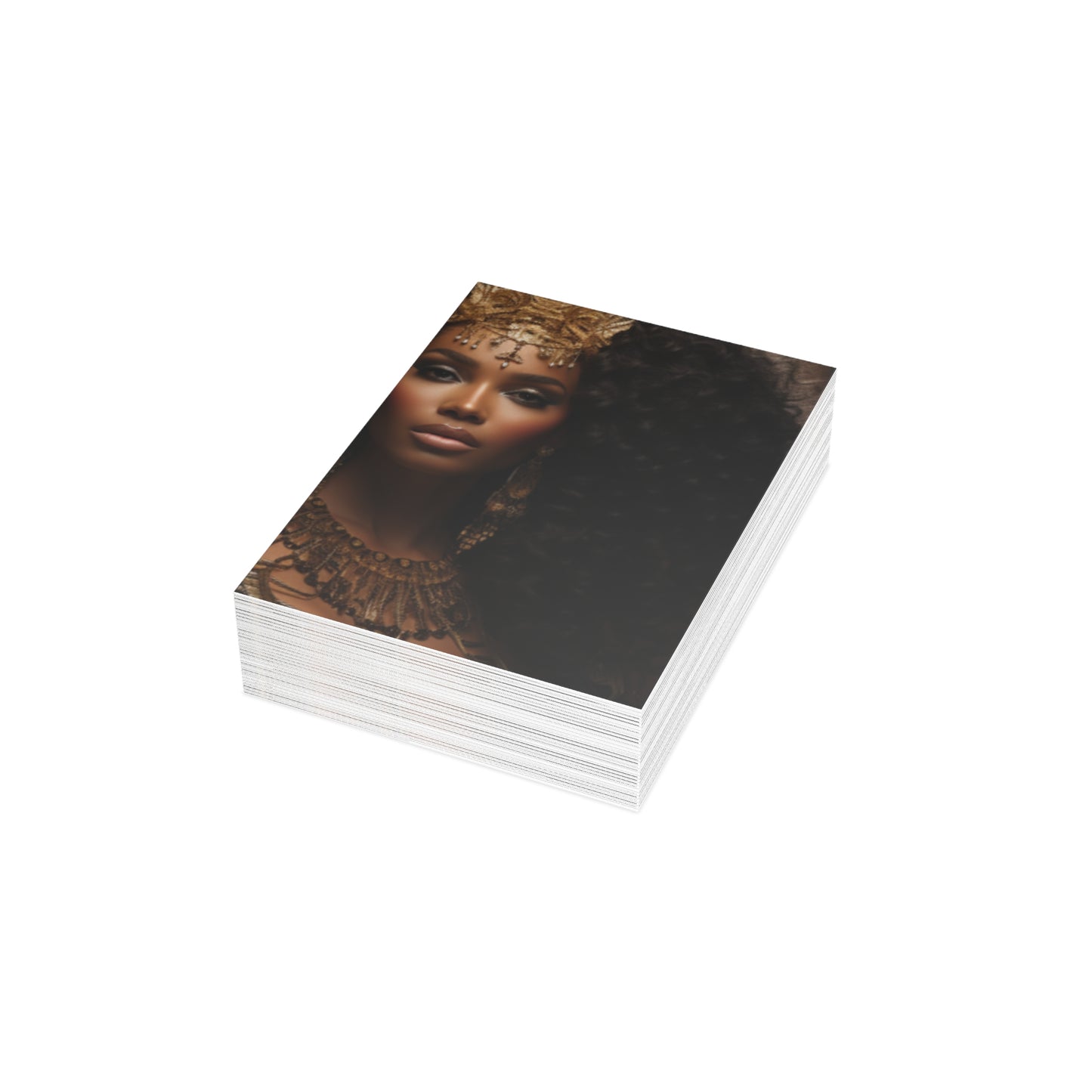 A Tapestry of Grace: Note Cards Showcasing Regal Black Women as African Royalty (1, 10, 30, and 50pcs)