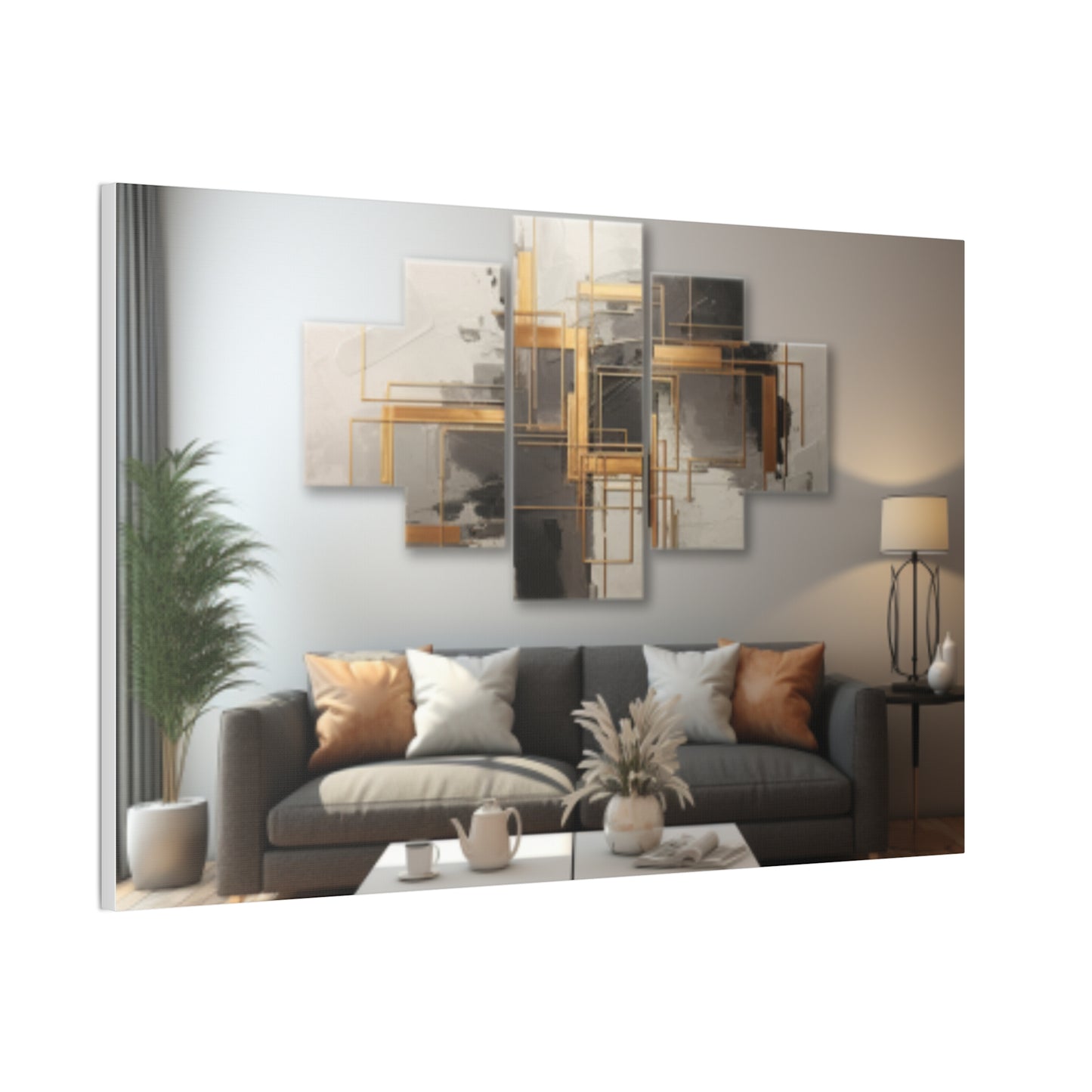 Gold and Black  Elegance: A Symphony of Sophistication Canvas Print