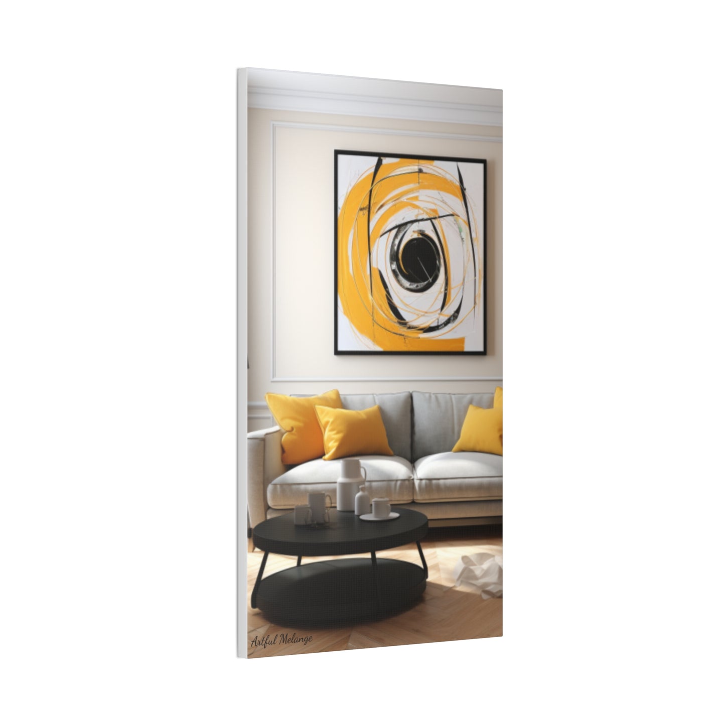 Timeless Elegance: Refined Yellow Hues Canvas Print for Sophisticated Living Spaces