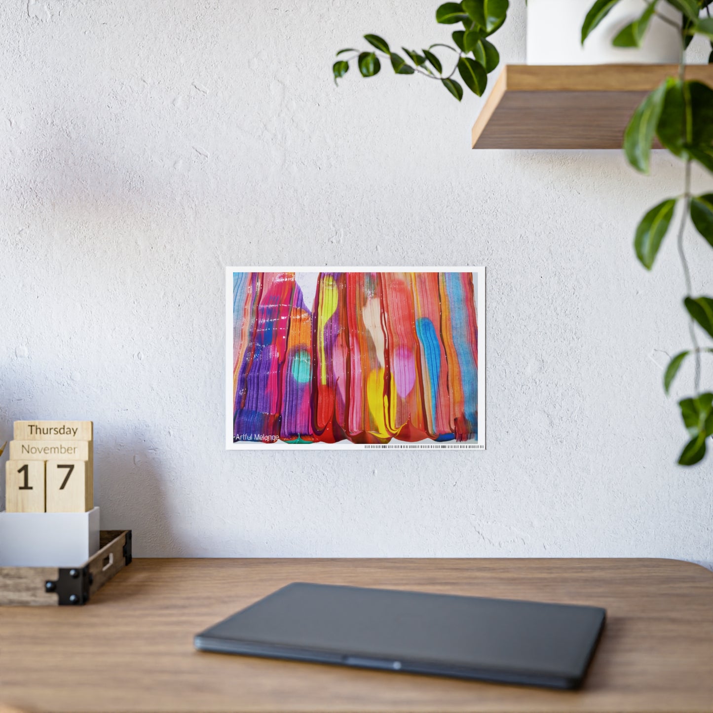 Gleaming Acrylic Abstract Poster: A Spectrum of Colorful Elegance