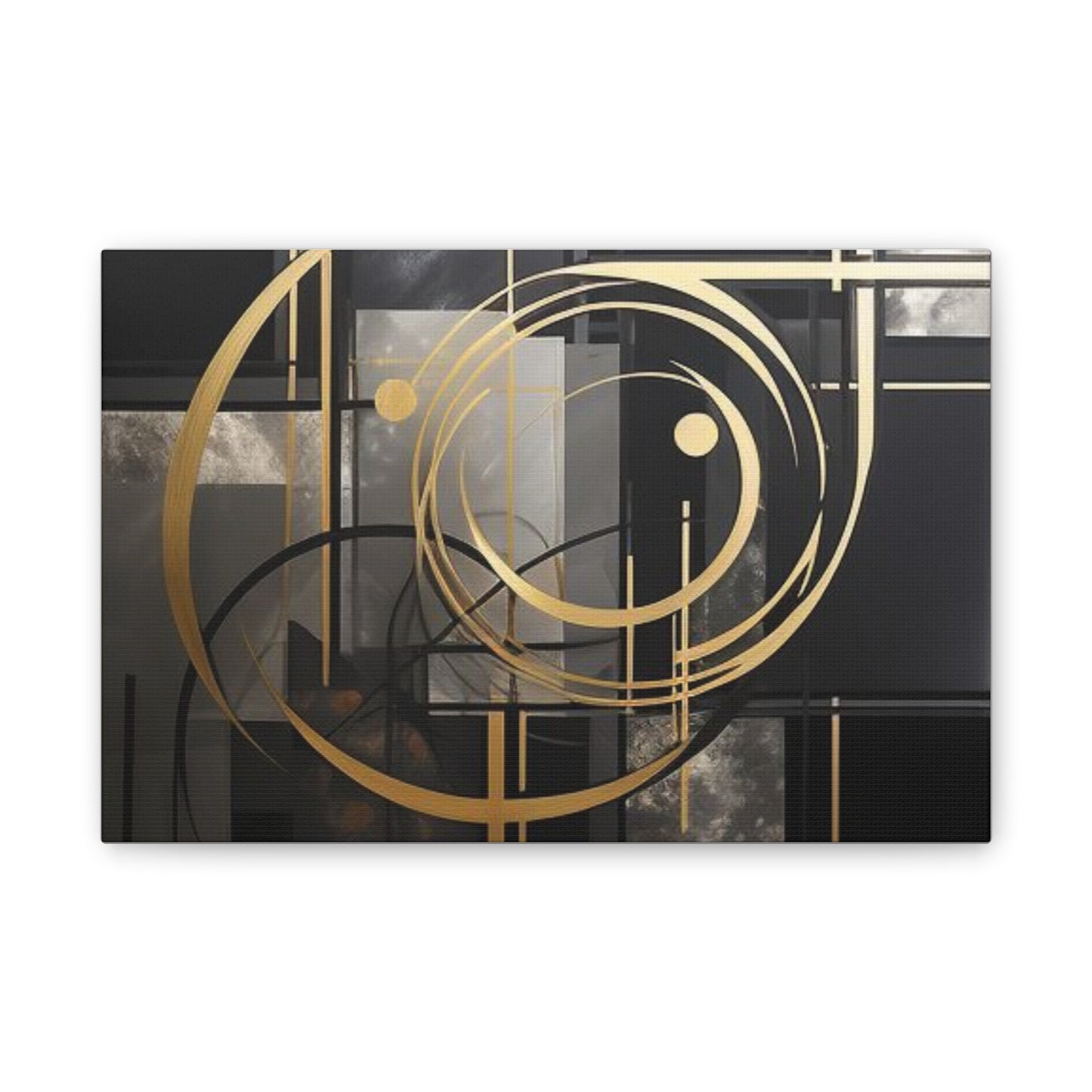 Gold and Black Elegance: A Symphony of Sophistication Canvas Print