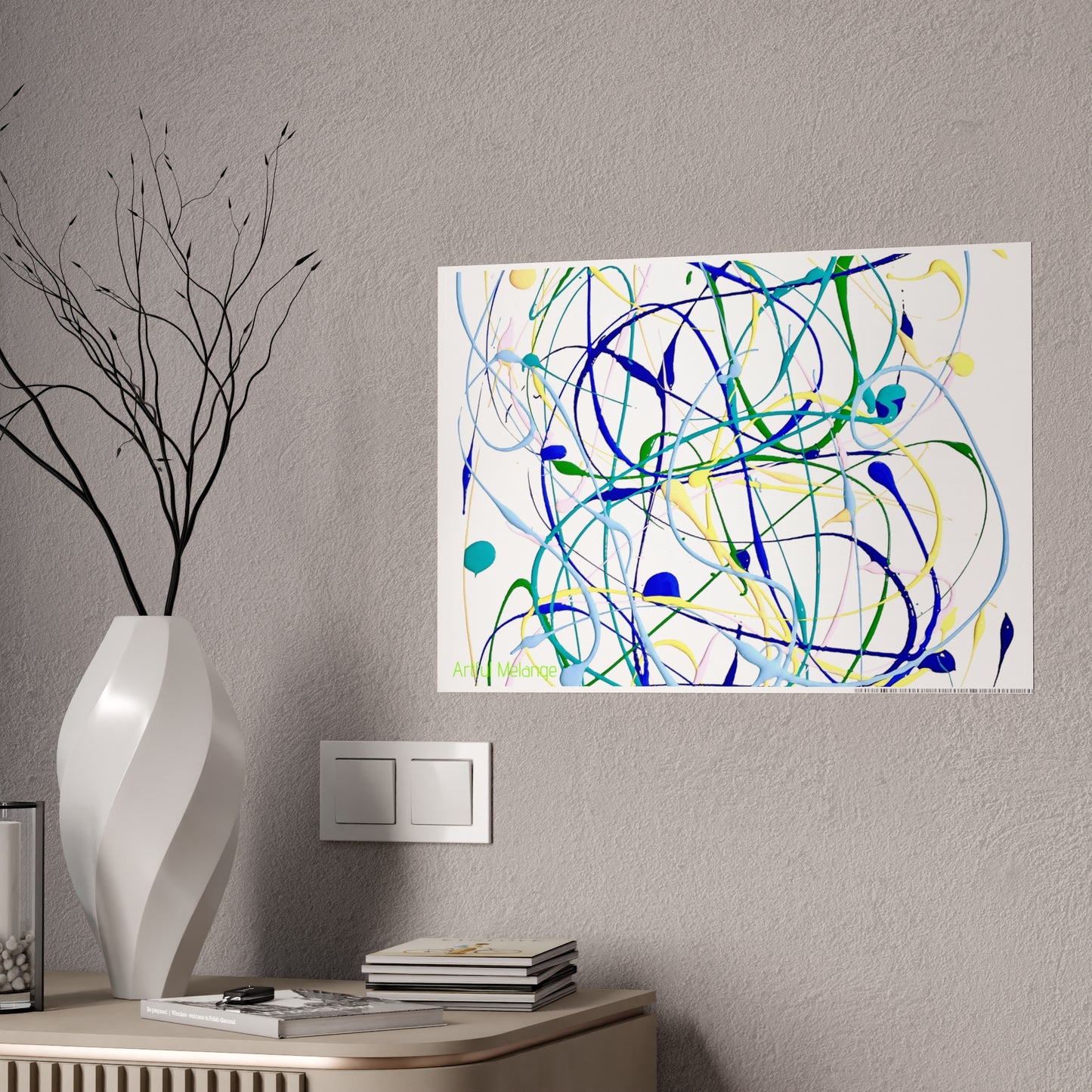 Gleaming Acrylic Abstract Poster: A Spectrum of Colorful Elegance