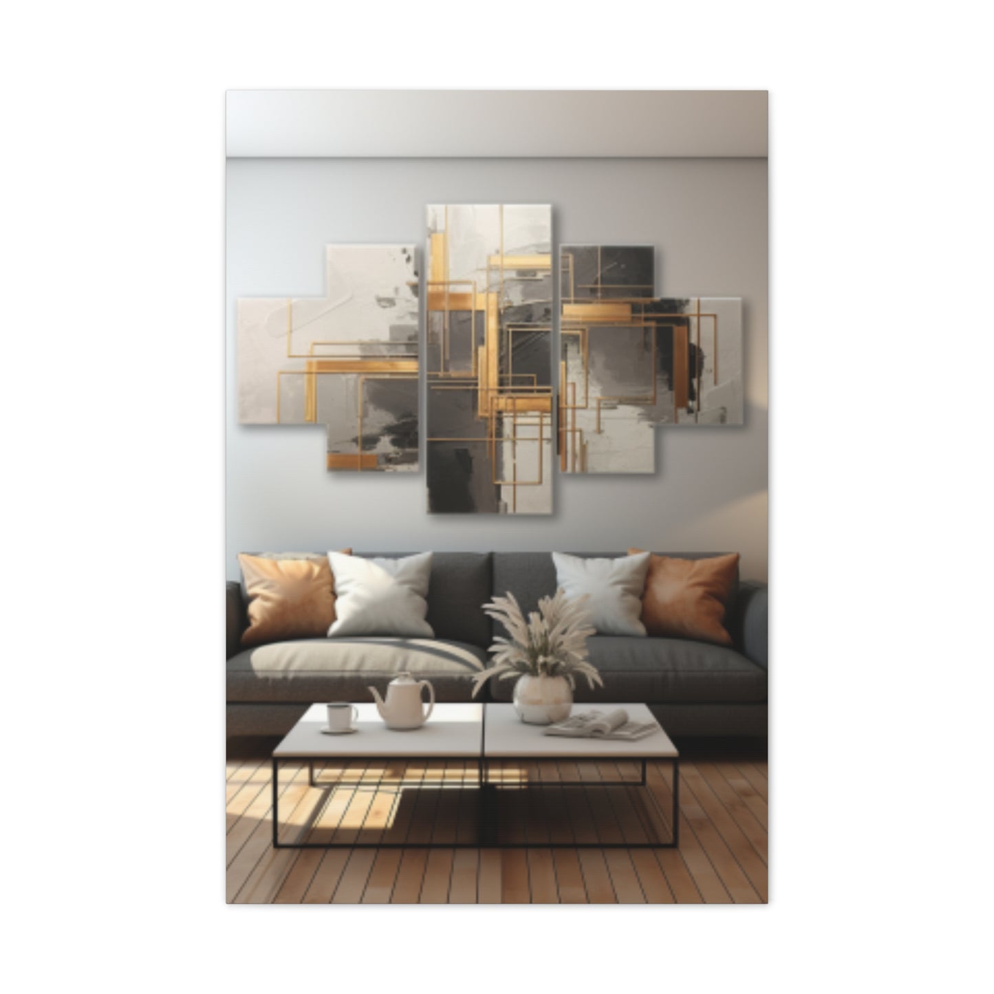 Gold and Black  Elegance: A Symphony of Sophistication Canvas Print