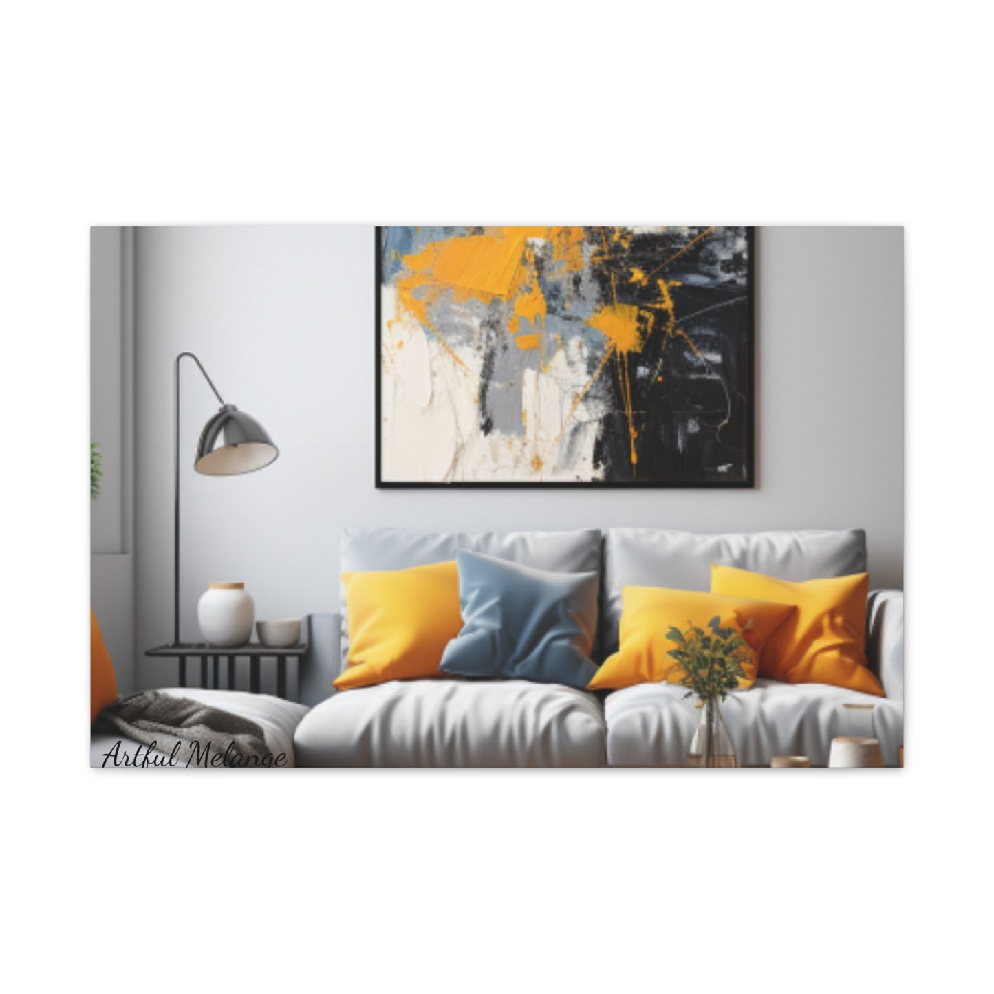 Timeless Elegance: Refined Yellow Hues Canvas Print for Sophisticated Living Spaces