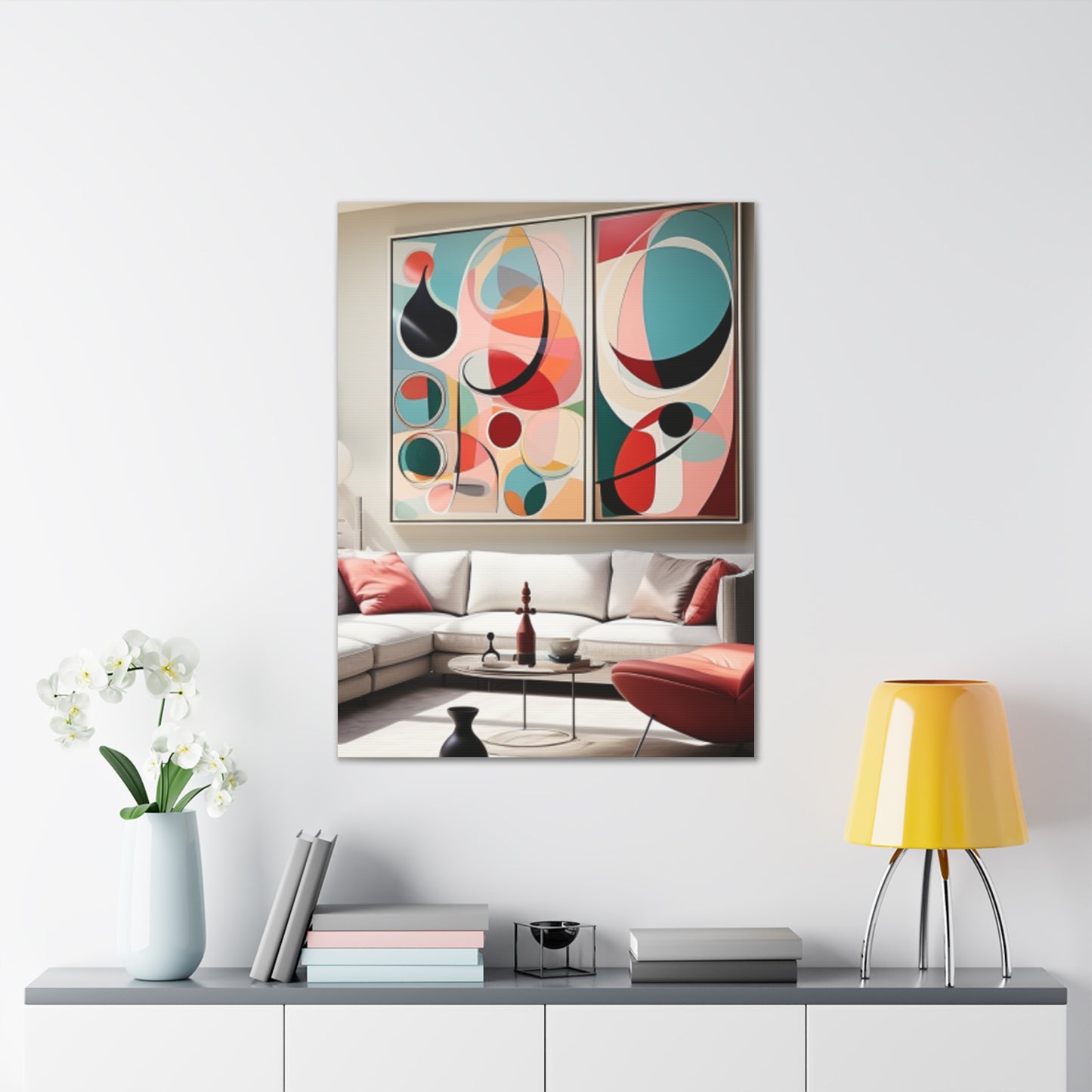 Timeless Elegance: Refined Pink Hues Canvas Print for Sophisticated Living Spaces