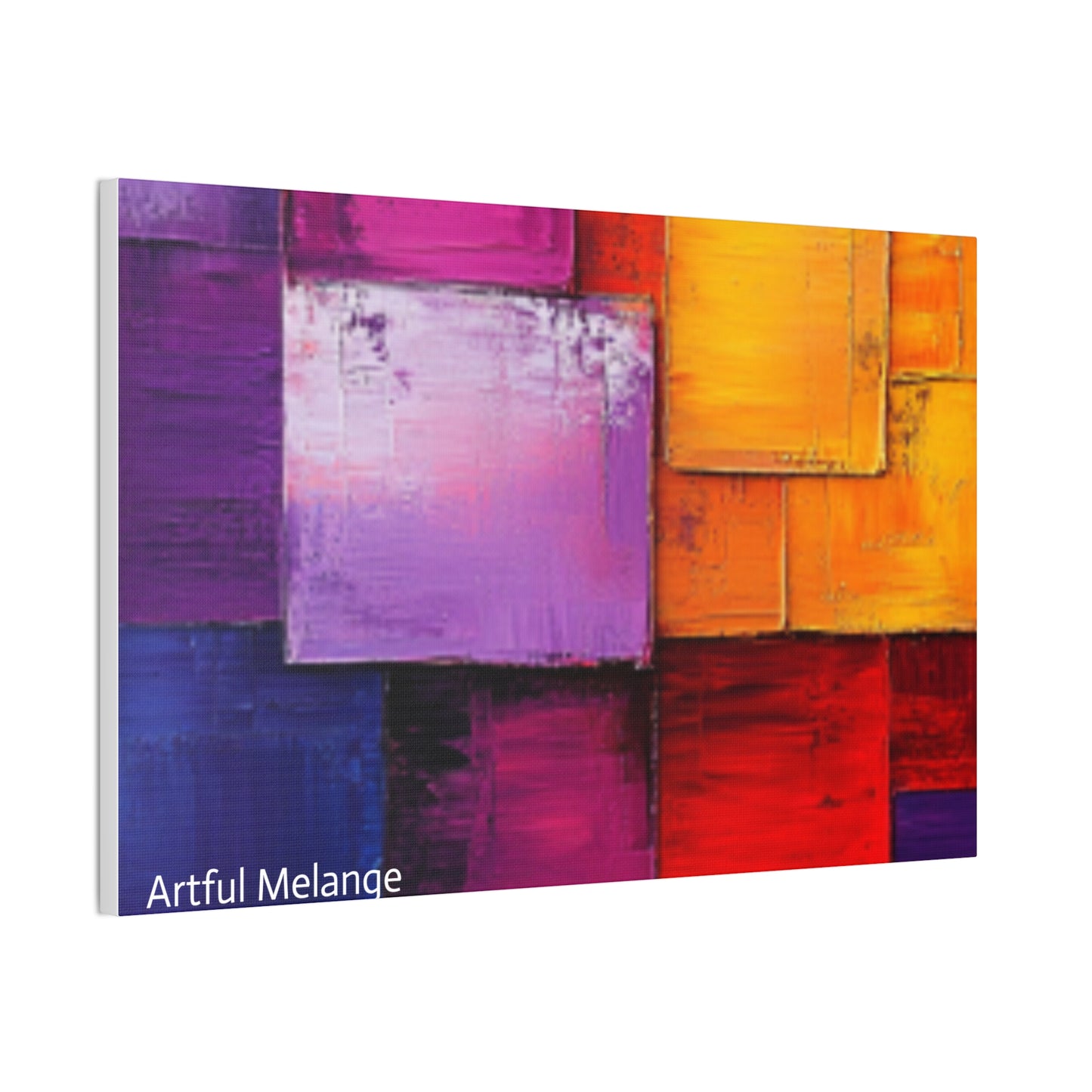 Acrylic Abstract Canvas Print - Homage to the Divine Nine/Red White Purple and Gold 8