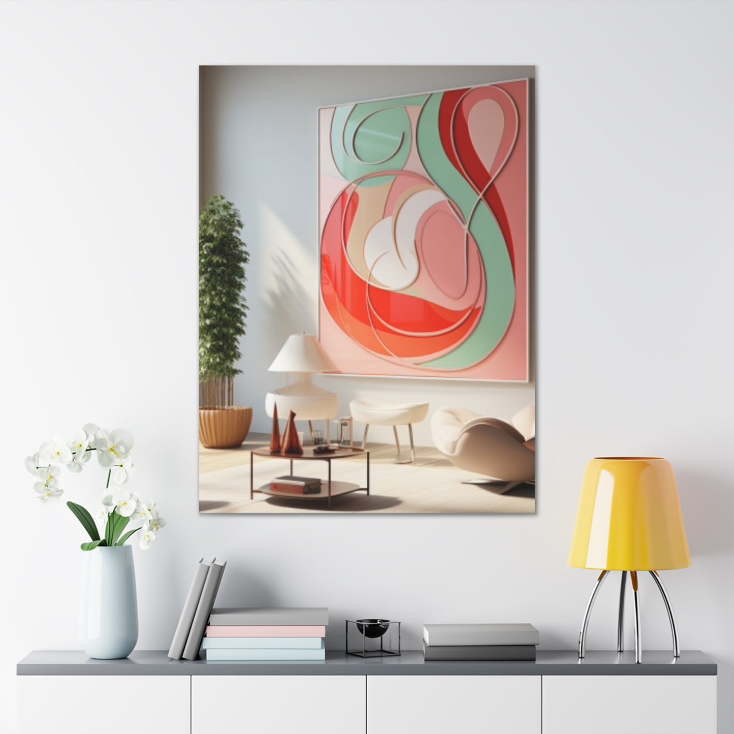 Timeless Elegance: Refined Pink Hues Canvas Print for Sophisticated Living Spaces