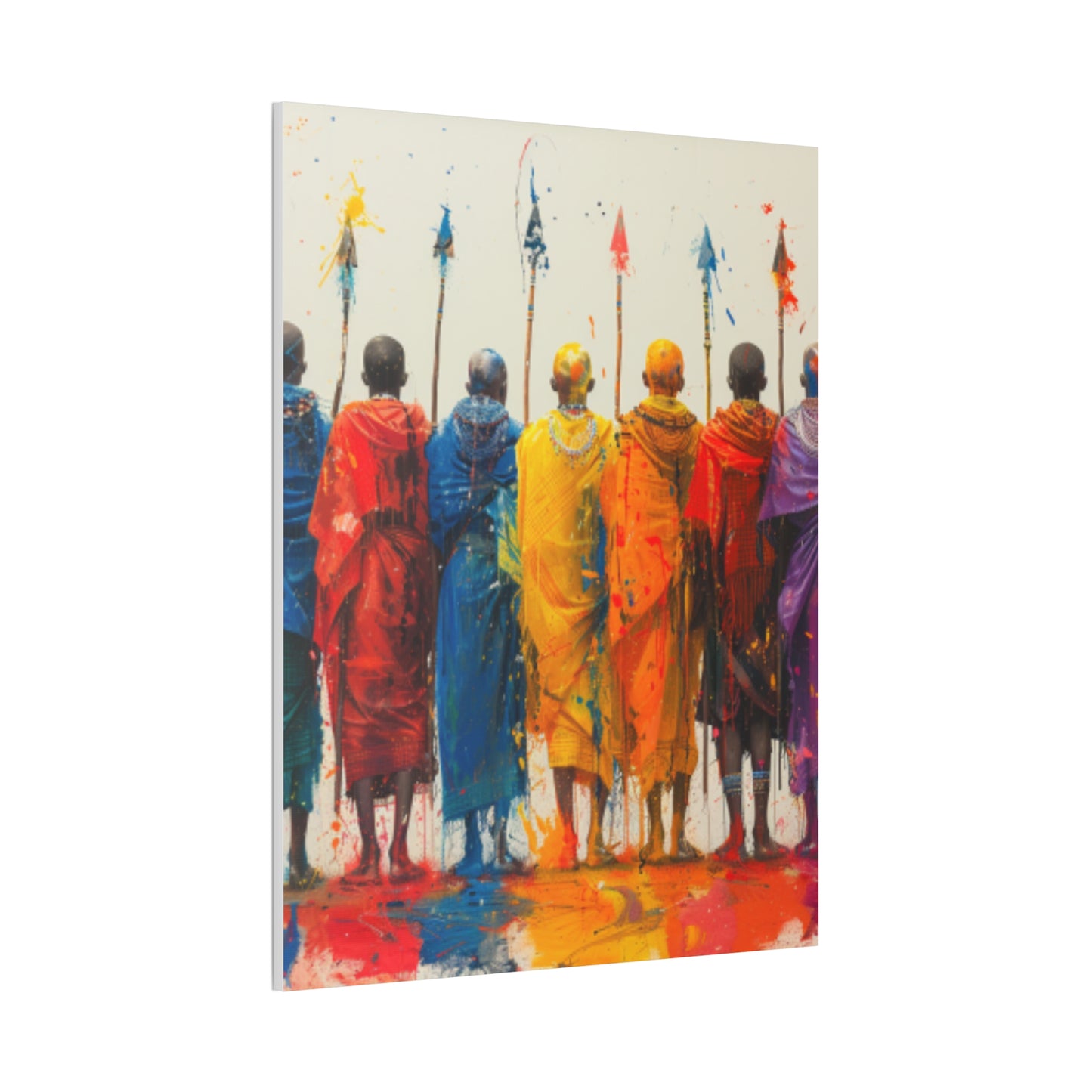 Masai Warriors Abstract Canvas Print