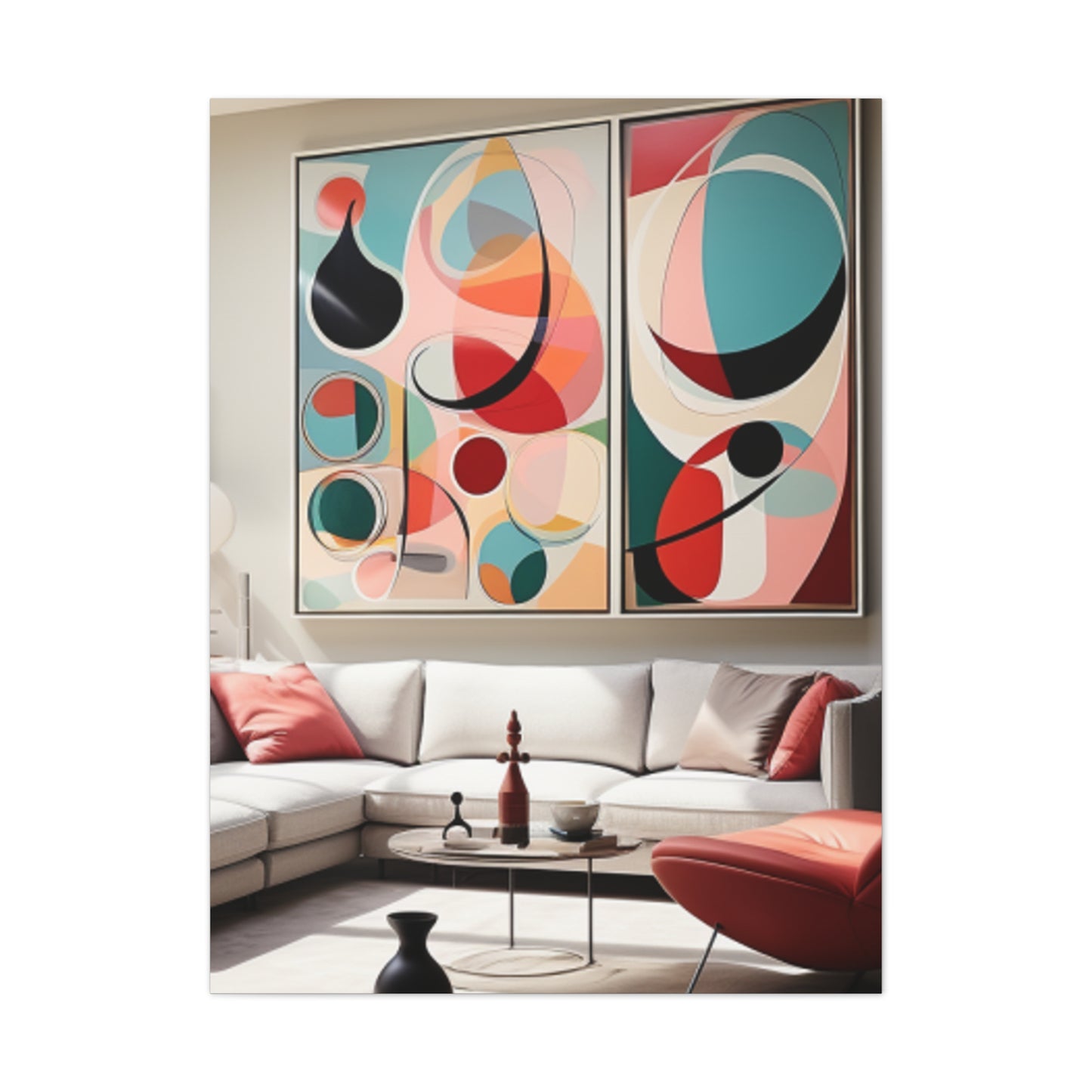 Timeless Elegance: Refined Pink Hues Canvas Print for Sophisticated Living Spaces