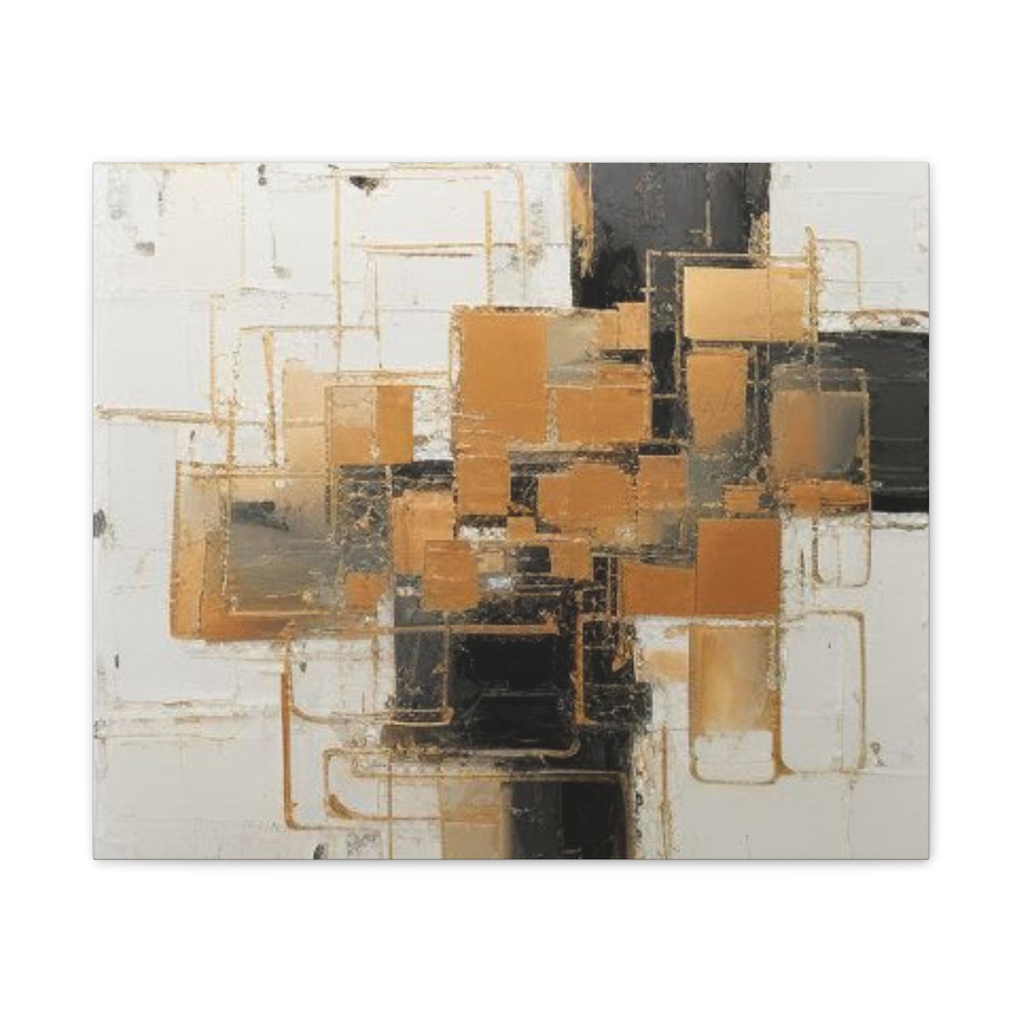 Gold and Black Elegance: A Symphony of Sophistication Canvas Print