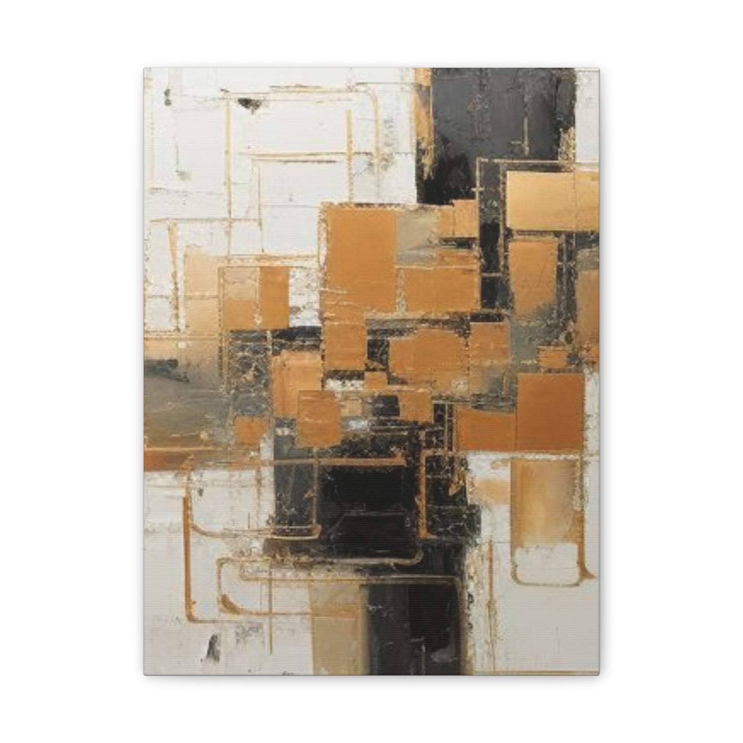 Gold and Black Elegance: A Symphony of Sophistication Canvas Print