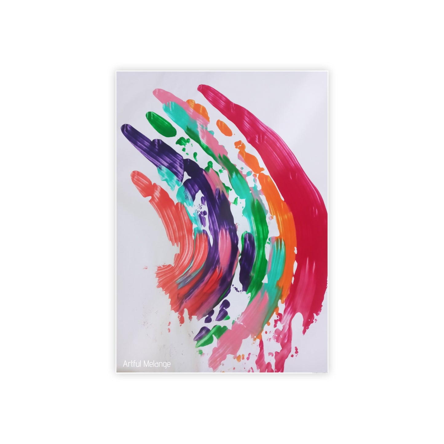 Gleaming Acrylic Abstract Poster: A Spectrum of Colorful Elegance