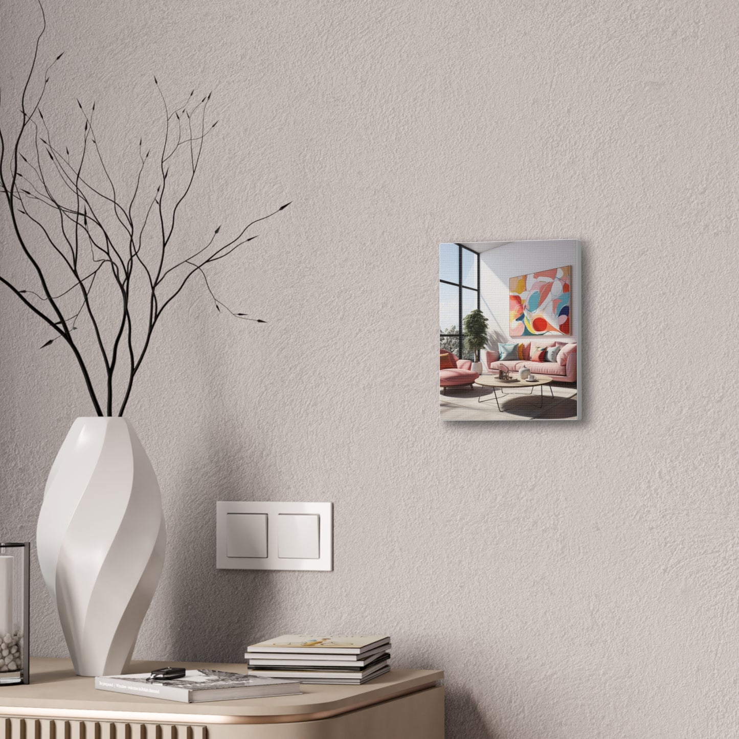 Timeless Elegance: Refined Pink Hues Canvas Print for Sophisticated Living Spaces