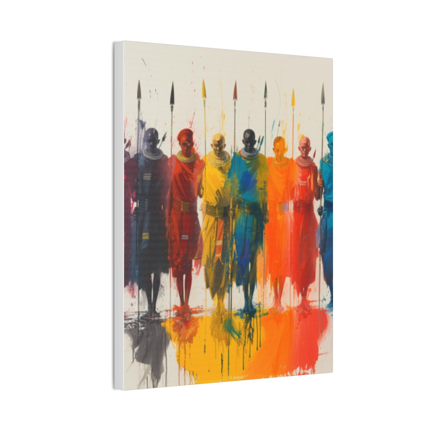 Masai Warriors Abstract Canvas Print