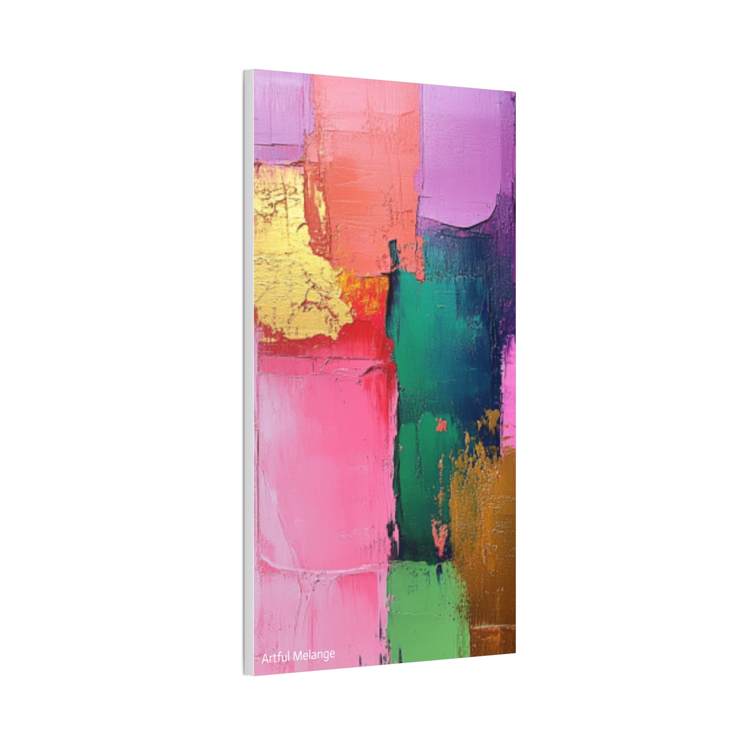 Acrylic Abstract Canvas Print - Homage to the Divine Nine/Pink Green Purple and Gold 1