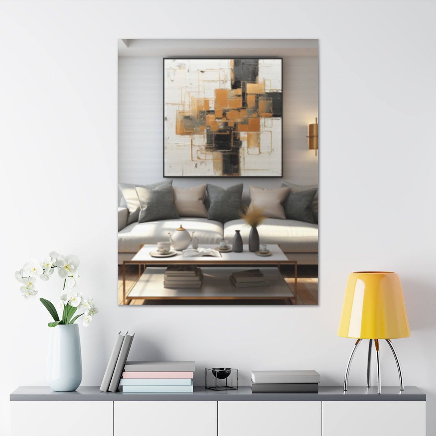 Gold and Black Elegance: A Symphony of Sophistication Canvas Print