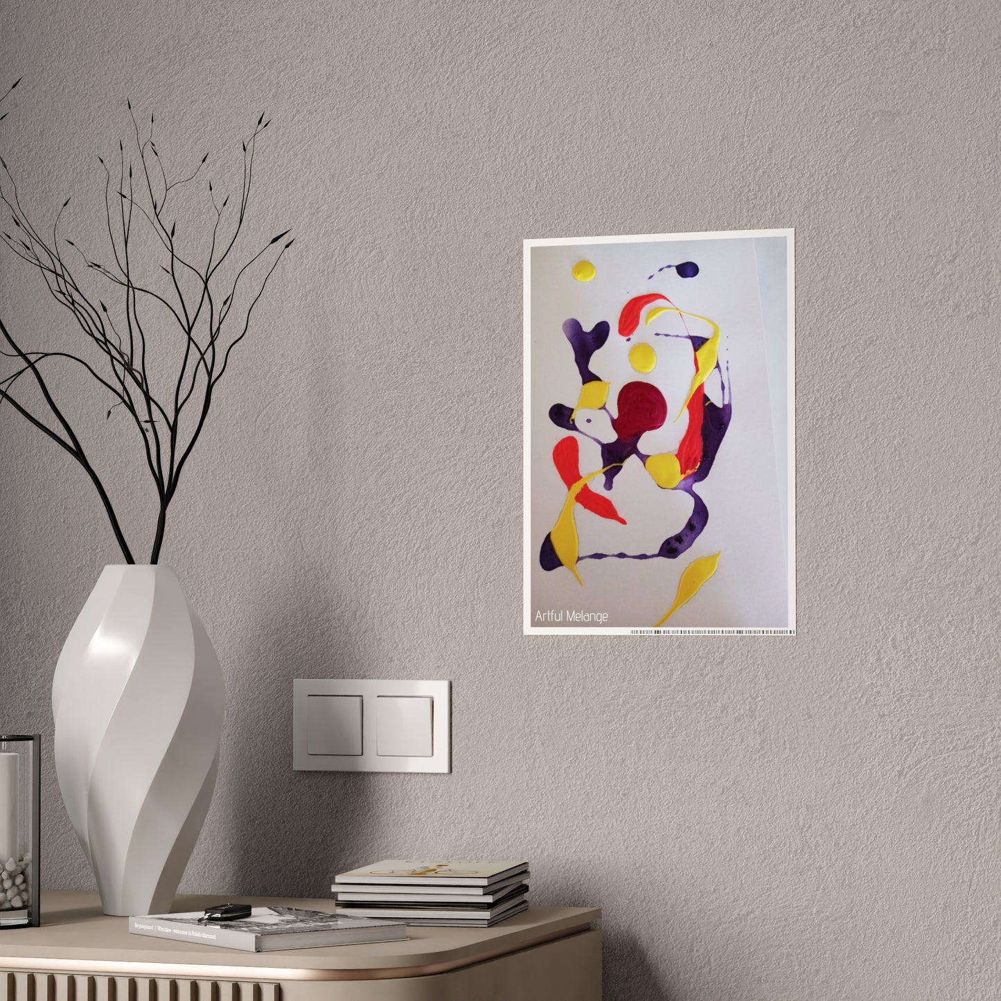 Gleaming Acrylic Abstract Poster: A Spectrum of Colorful Elegance