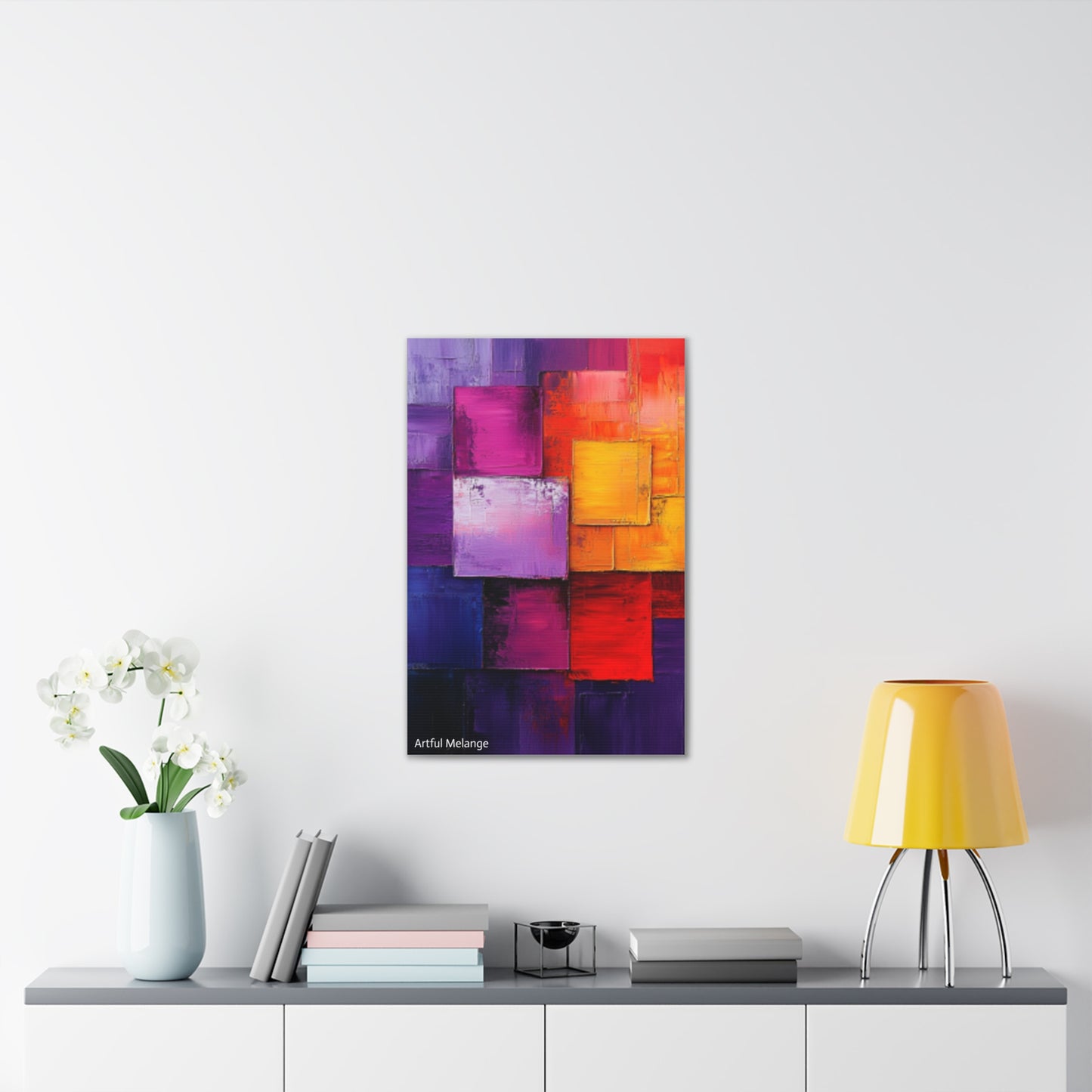 Acrylic Abstract Canvas Print - Homage to the Divine Nine/Red White Purple and Gold 8