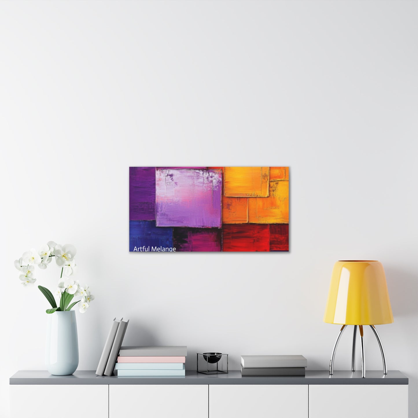 Acrylic Abstract Canvas Print - Homage to the Divine Nine/Red White Purple and Gold 8