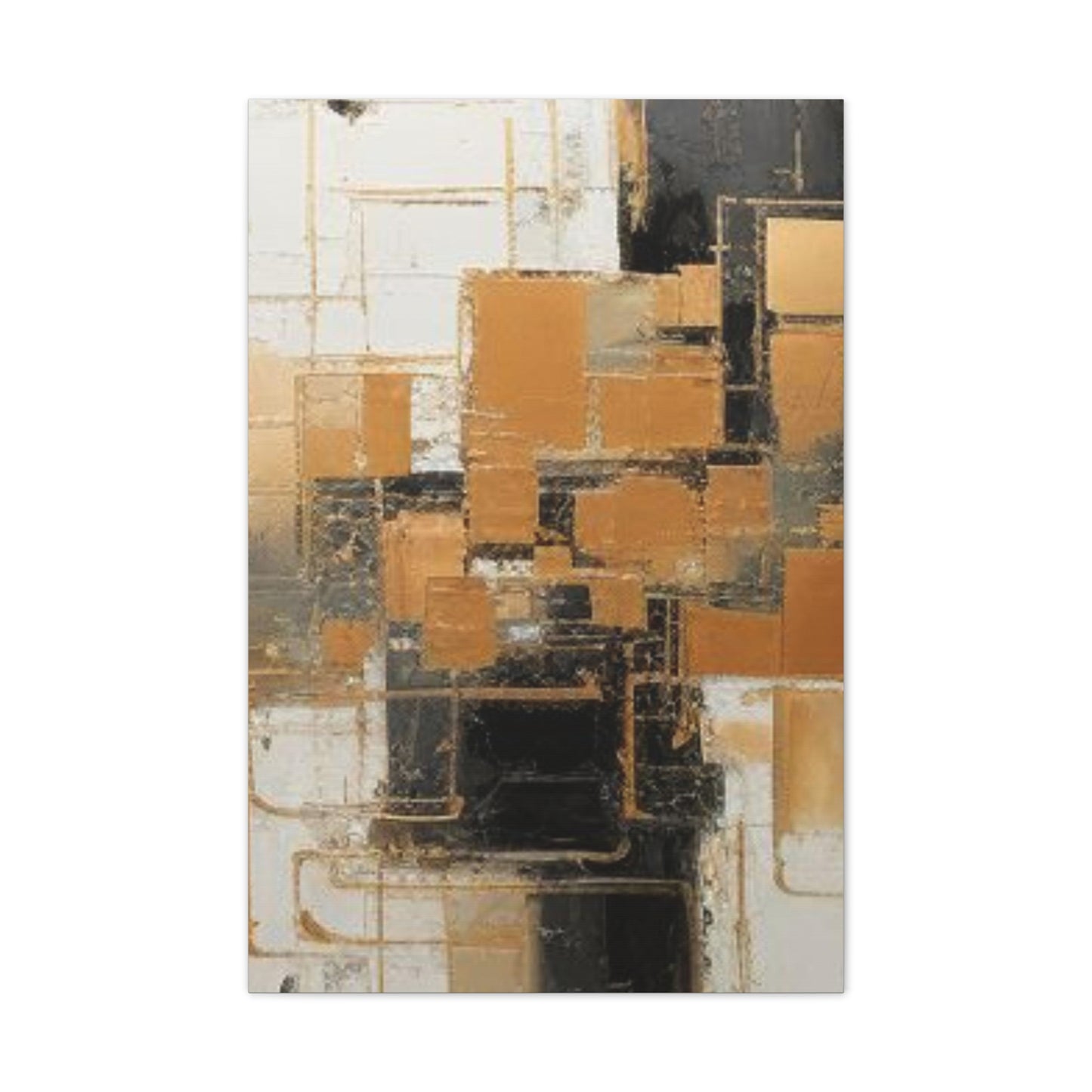 Gold and Black Elegance: A Symphony of Sophistication Canvas Print