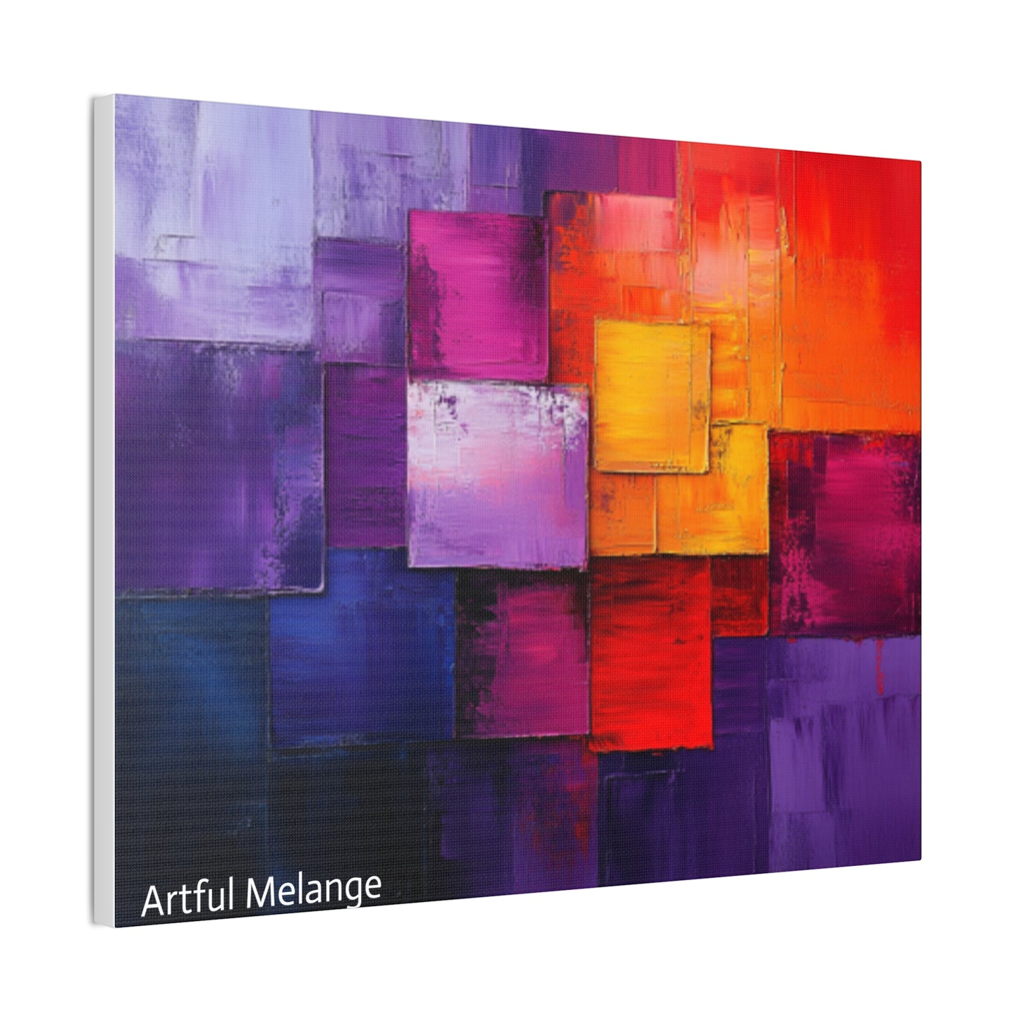 Acrylic Abstract Canvas Print - Homage to the Divine Nine/Red White Purple and Gold 8