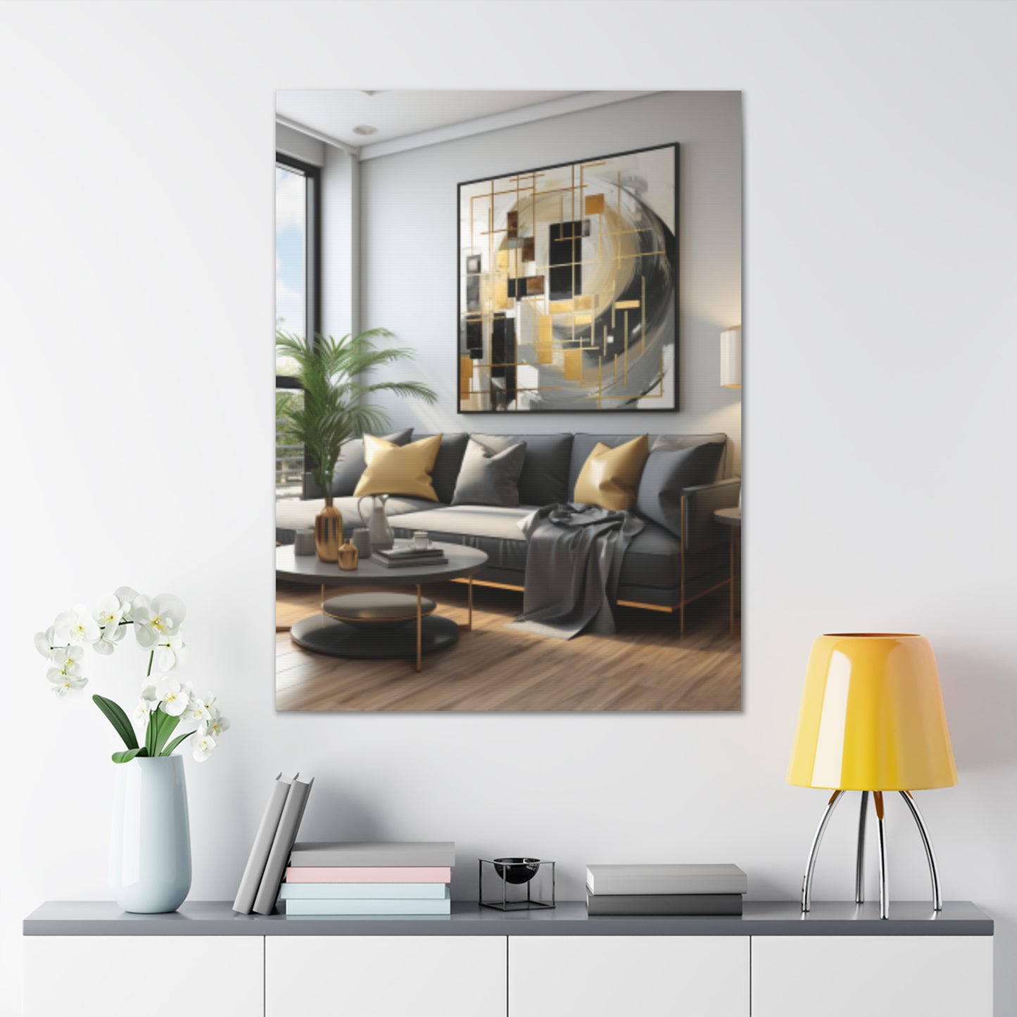 Gold and Black Elegance: A Symphony of Sophistication Canvas Print