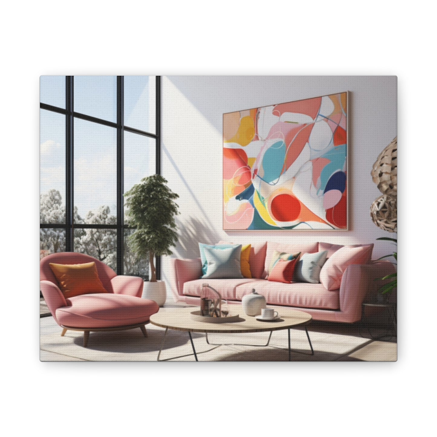 Timeless Elegance: Refined Pink Hues Canvas Print for Sophisticated Living Spaces