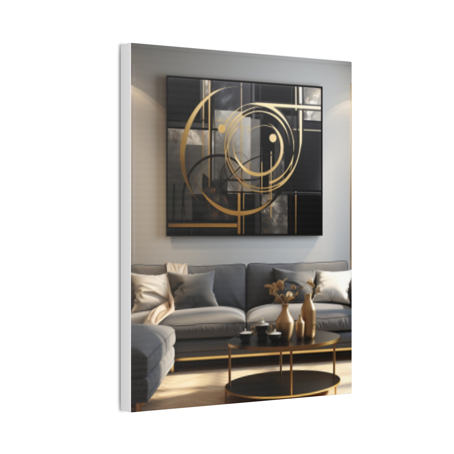 Gold and Black  Elegance: A Symphony of Sophistication Canvas Print