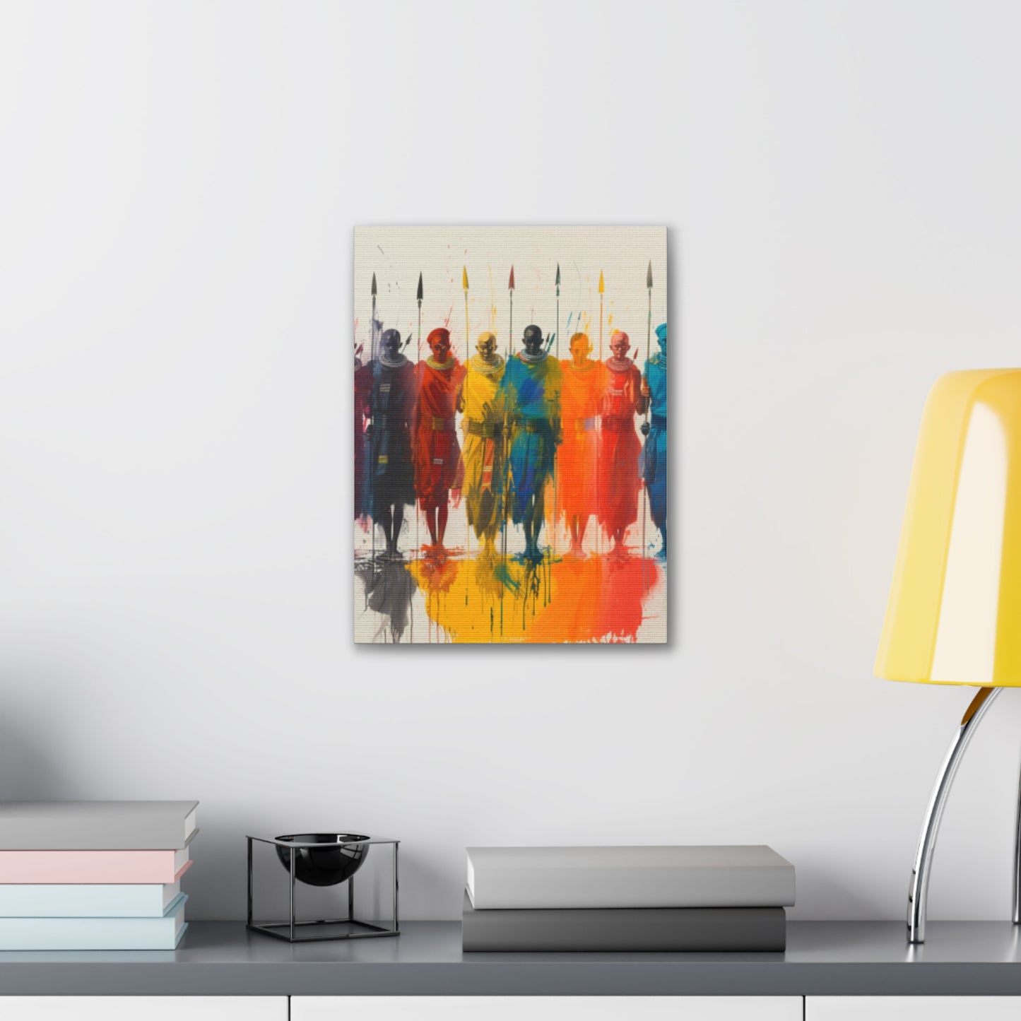 Masai Warriors Abstract Canvas Print