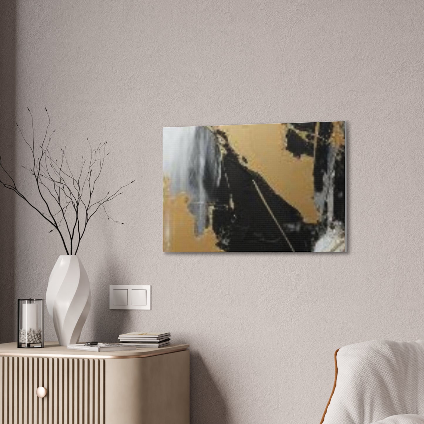 Gold and Black Elegance: A Symphony of Sophistication Canvas Print