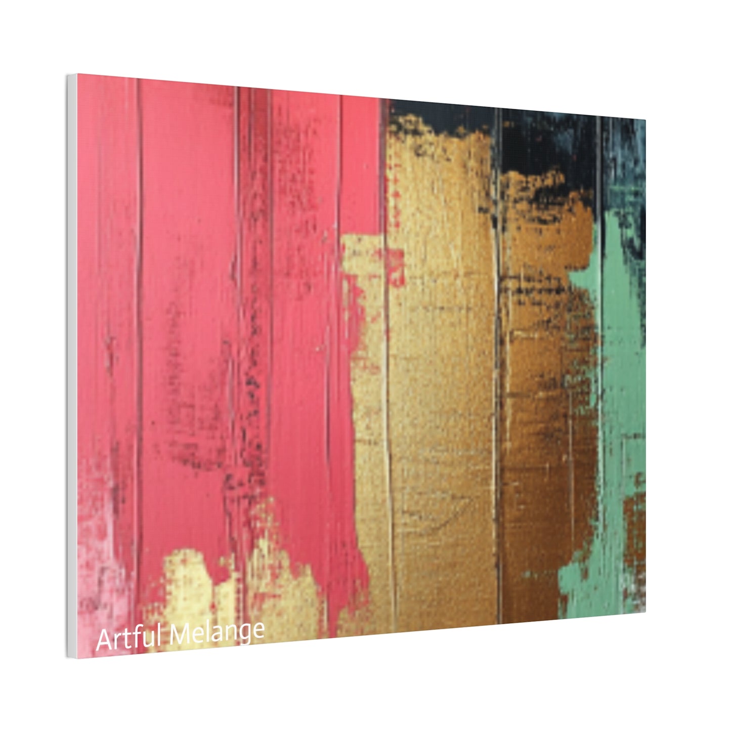 Acrylic Abstract Canvas Print - Homage to the Divine Nine/Pink Green Black and Gold 6