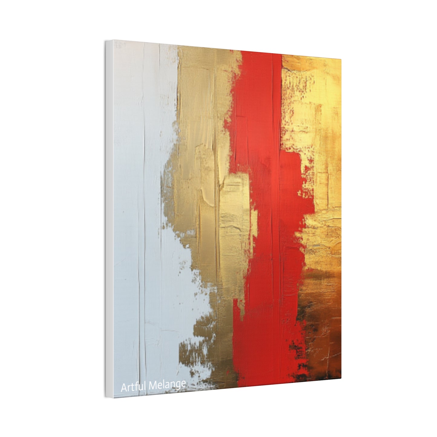 Acrylic Abstract Canvas Print - Homage to the Divine Nine/Red White and Gold 2