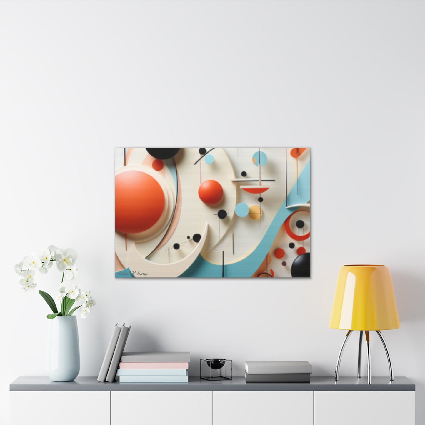 Harmony in Cyan and Peach- Graphic Print