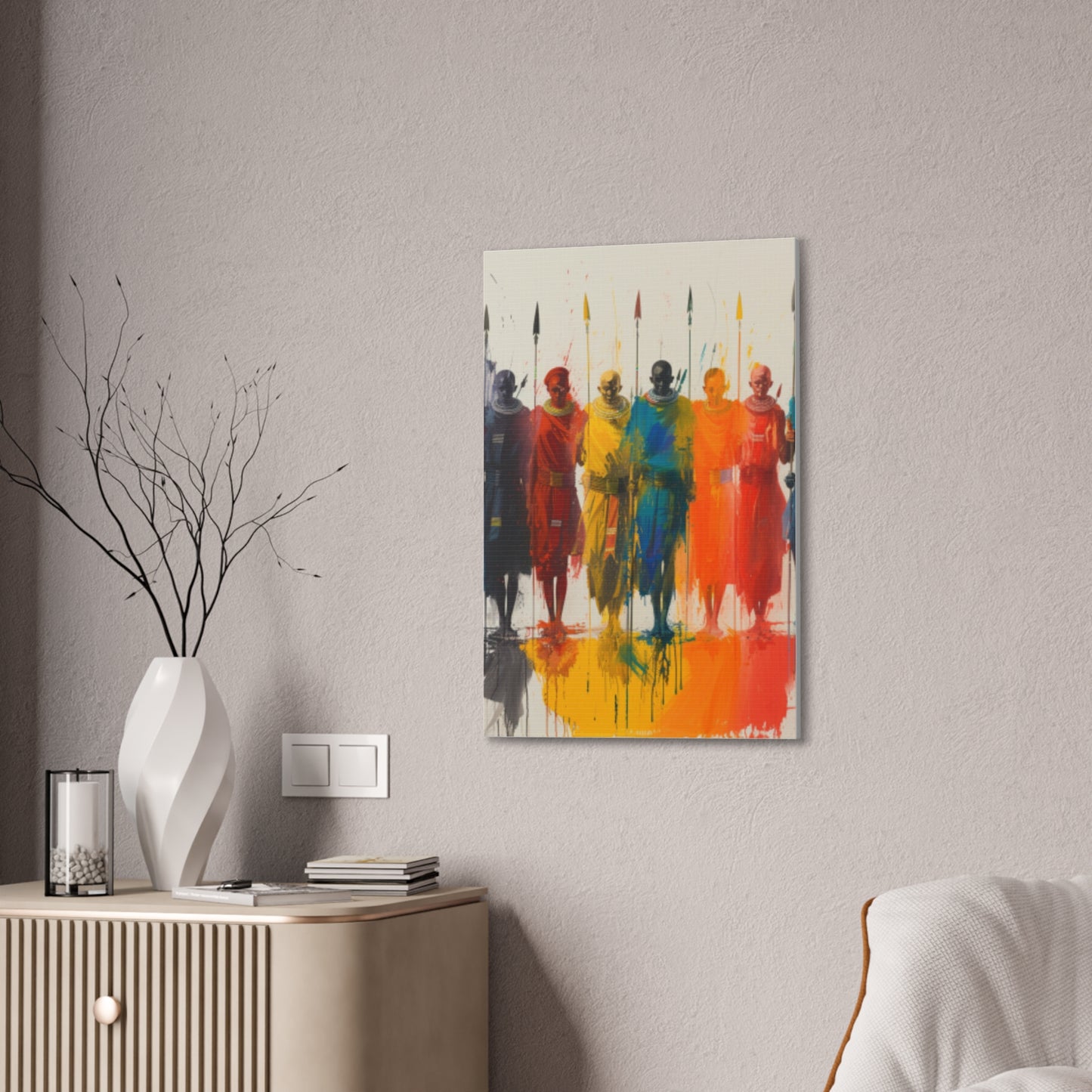 Masai Warriors Abstract Canvas Print