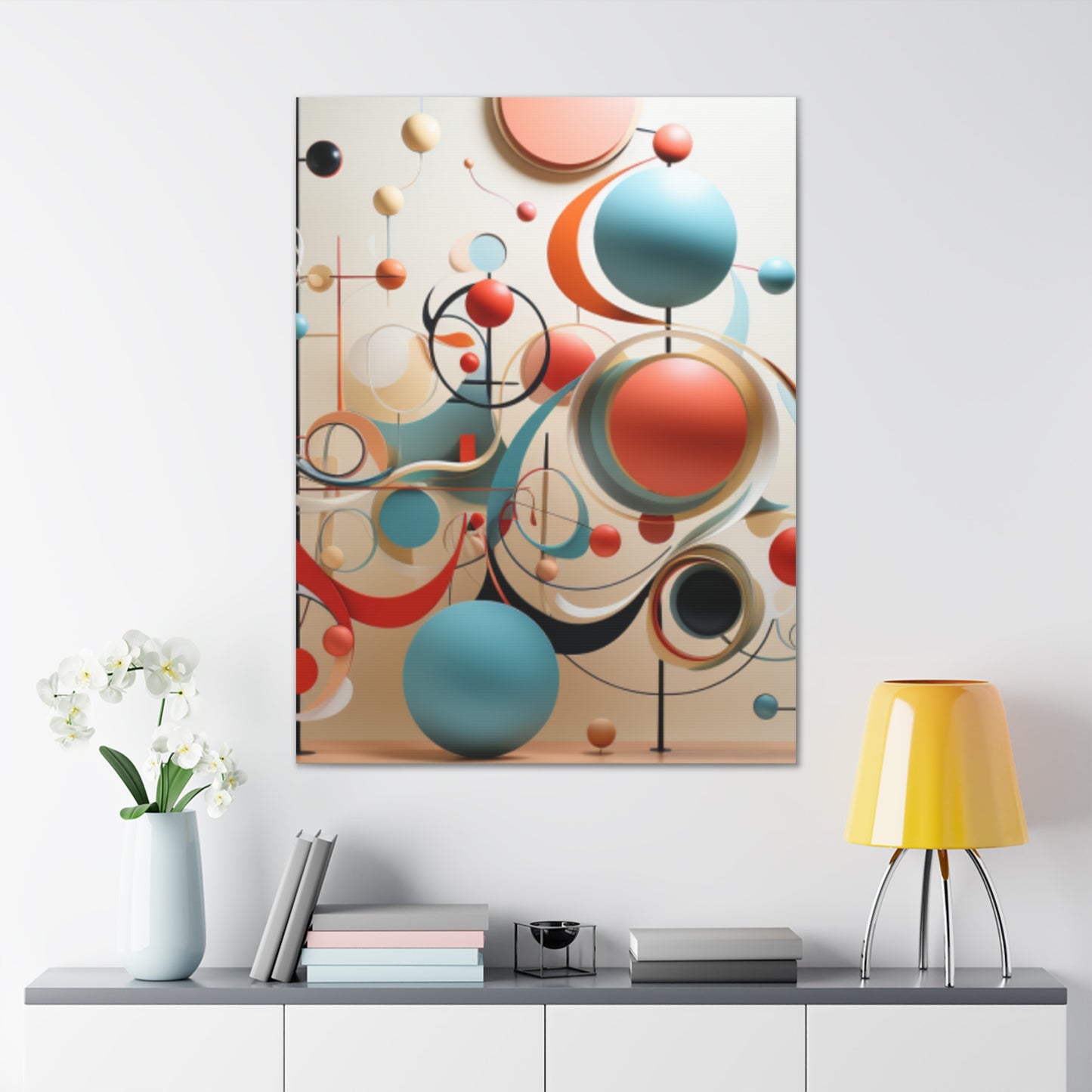 Harmony in Cyan and Peach- Graphic Print