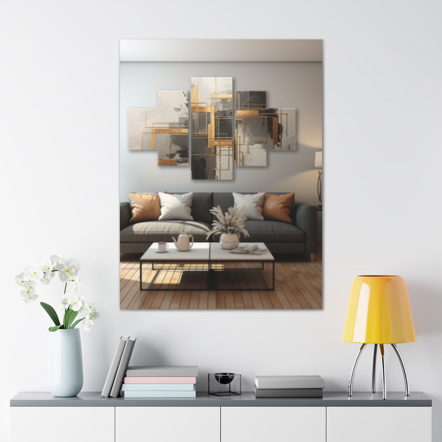 Gold and Black  Elegance: A Symphony of Sophistication Canvas Print