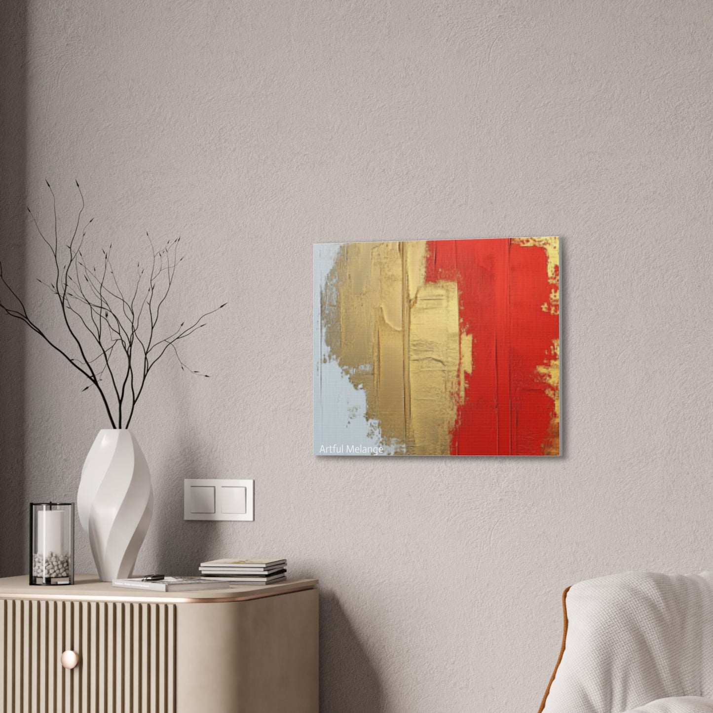 Acrylic Abstract Canvas Print - Homage to the Divine Nine/Red White and Gold 2