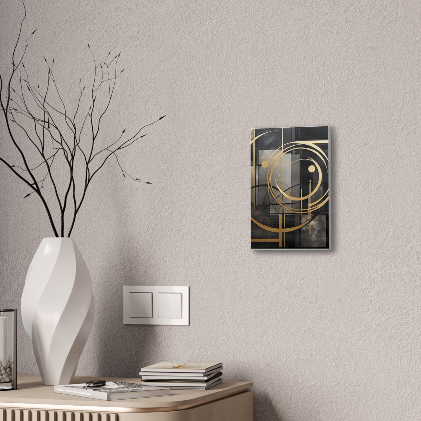 Gold and Black Elegance: A Symphony of Sophistication Canvas Print