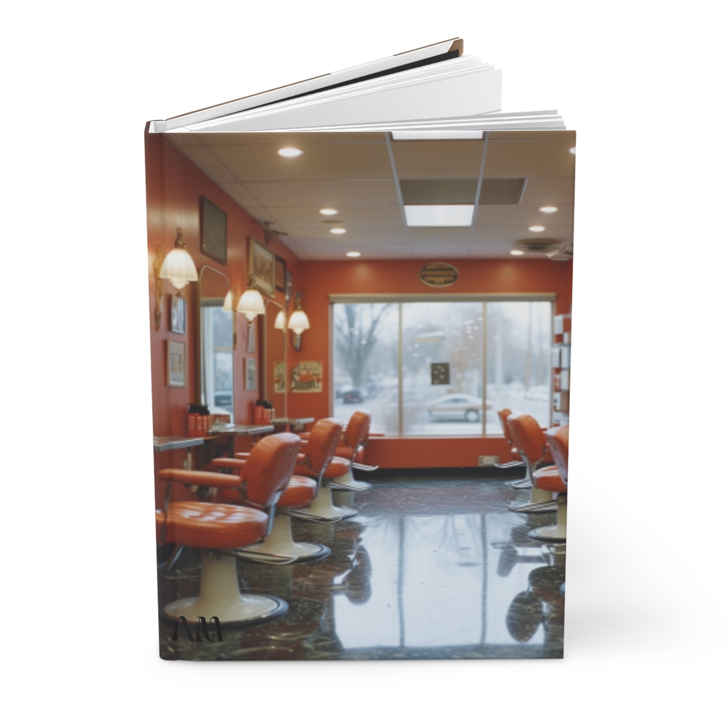 Black Hair Salon Interiors Hardcover Journal