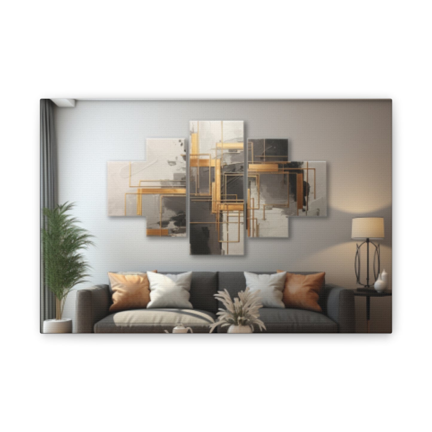 Gold and Black  Elegance: A Symphony of Sophistication Canvas Print