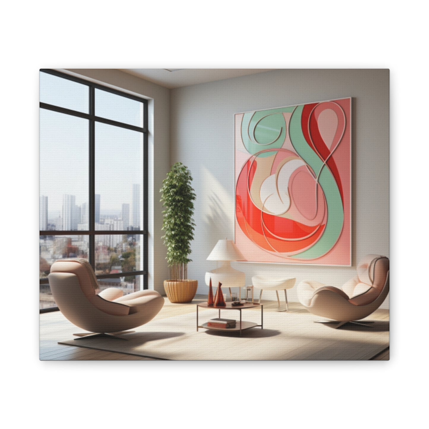 Timeless Elegance: Refined Pink Hues Canvas Print for Sophisticated Living Spaces