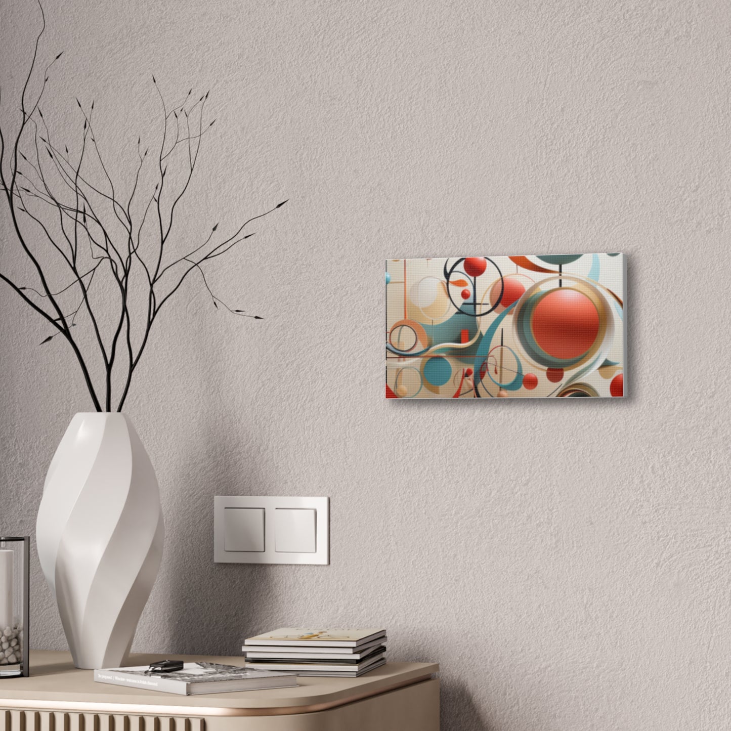 Harmony in Cyan and Peach- Graphic Print