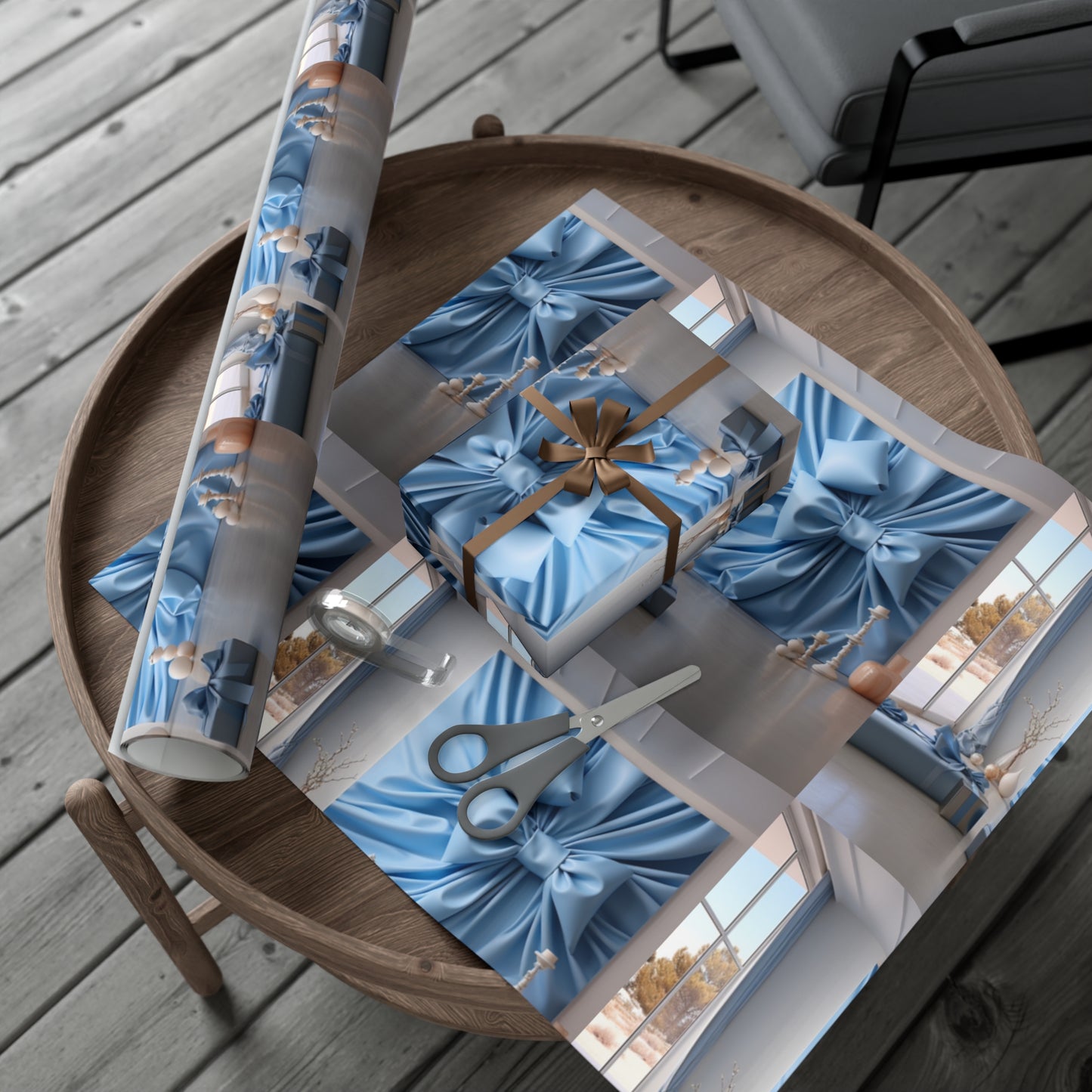 Elegant Blue Holiday Wrapping Paper Collection – Elevate Your Gifts with Sophisticated Style