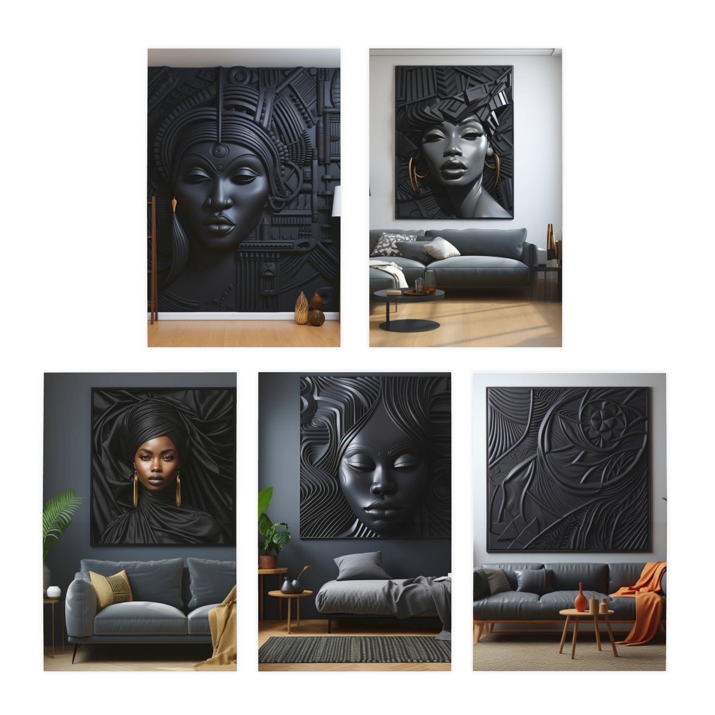 African Art Inspired Note Card Set (5-Pack)