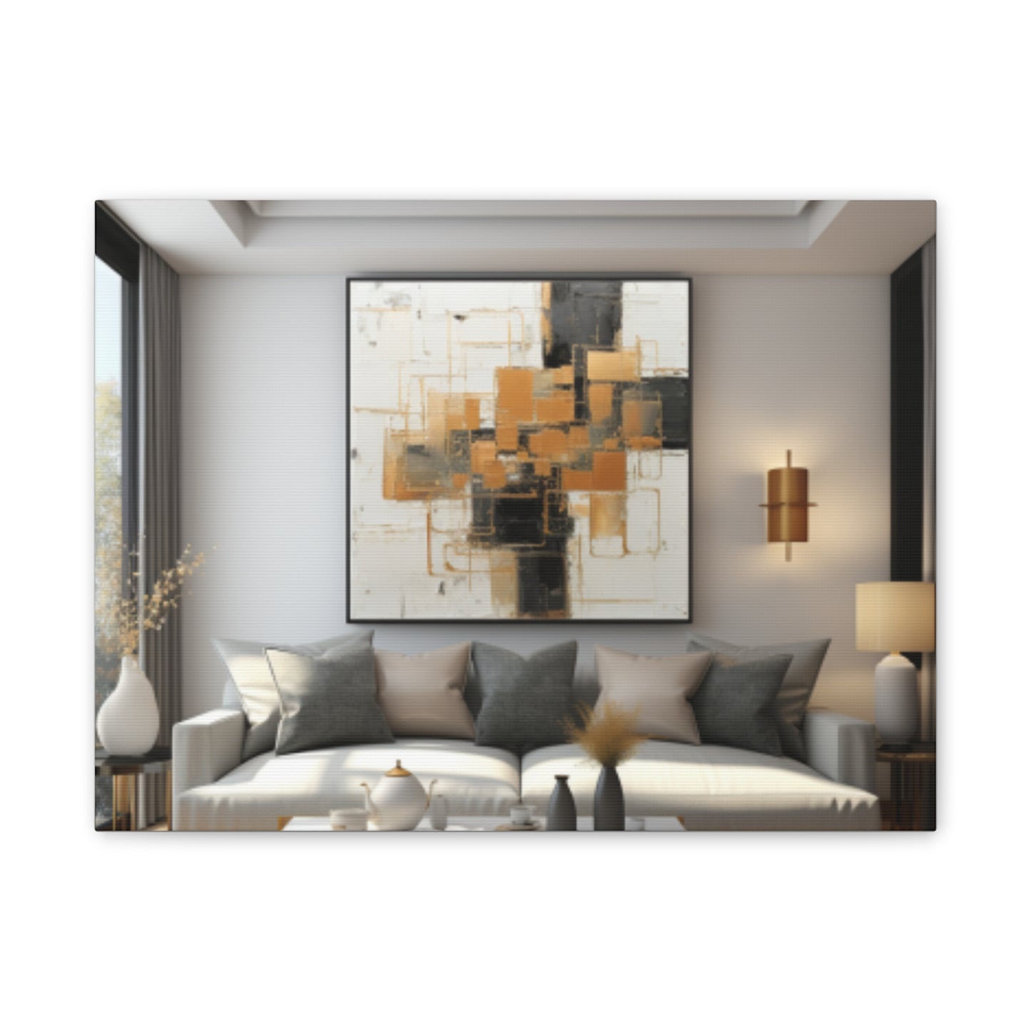 Gold and Black Elegance: A Symphony of Sophistication Canvas Print