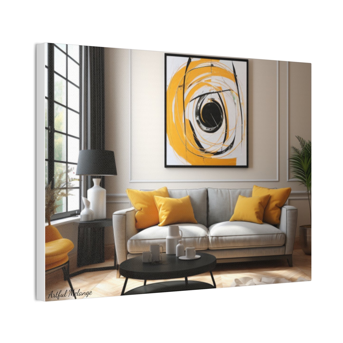 Timeless Elegance: Refined Yellow Hues Canvas Print for Sophisticated Living Spaces