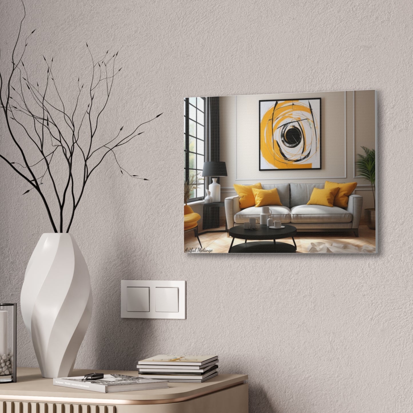 Timeless Elegance: Refined Yellow Hues Canvas Print for Sophisticated Living Spaces