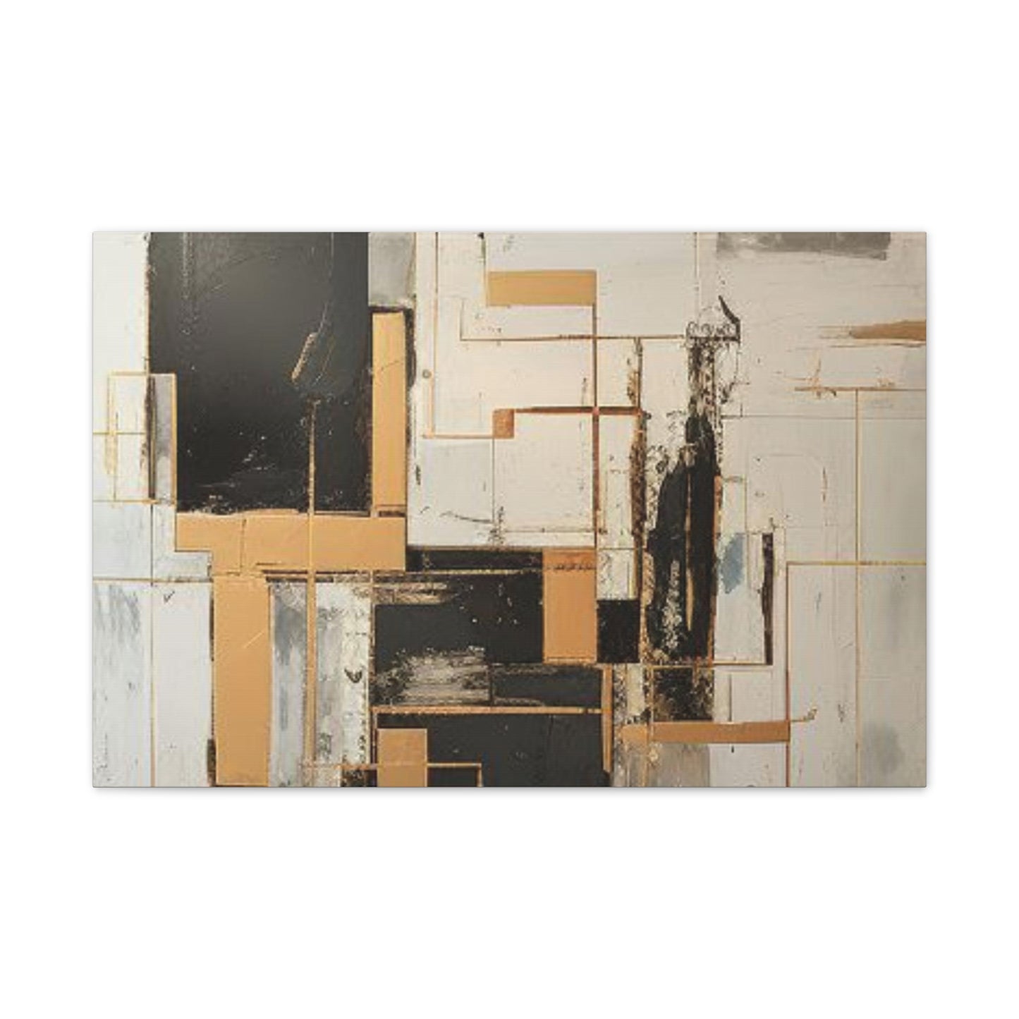 Gold and Black Elegance: A Symphony of Sophistication Canvas Print